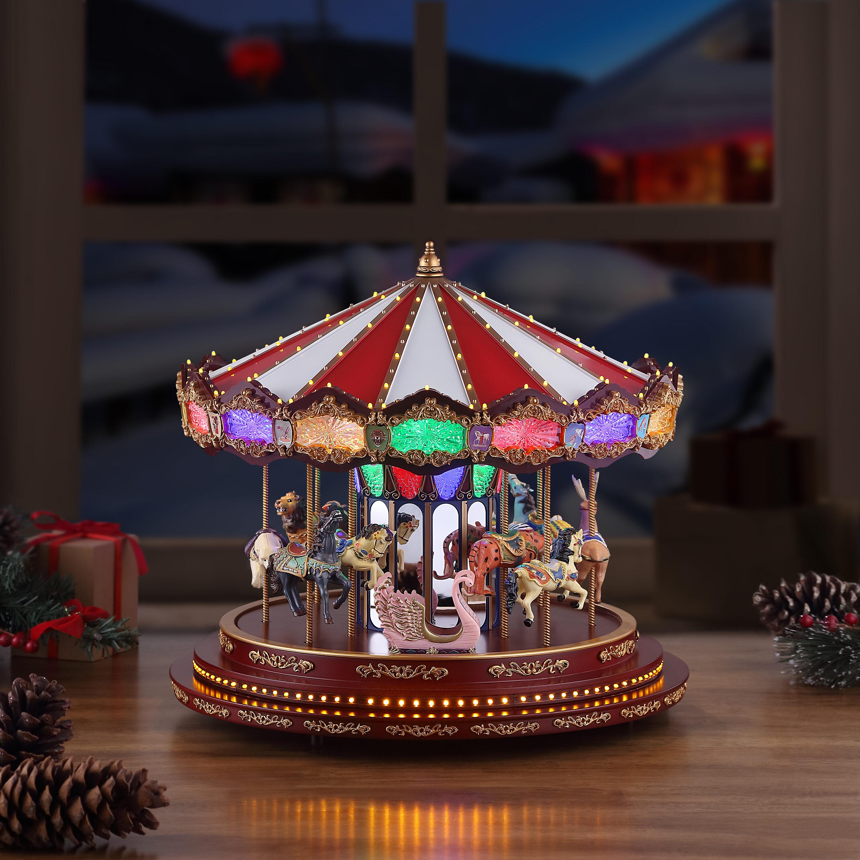 Mr. Christmas Animated LED Marquee Deluxe Carousel Musical Decoration
