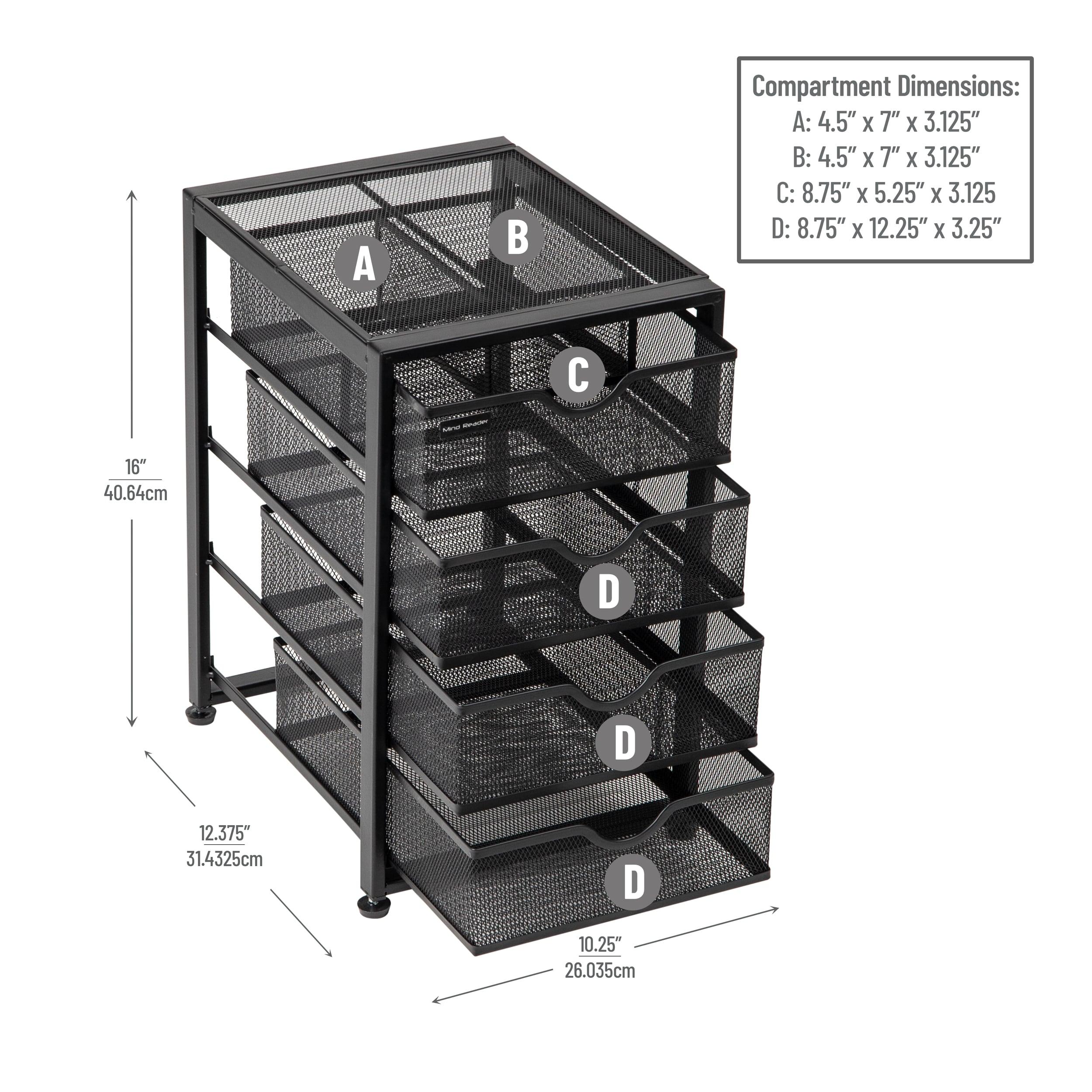 Mind Reader File Storage Drawers, Desktop Organizer, File Storage, 10.25"L x 12.375"W x 16"H