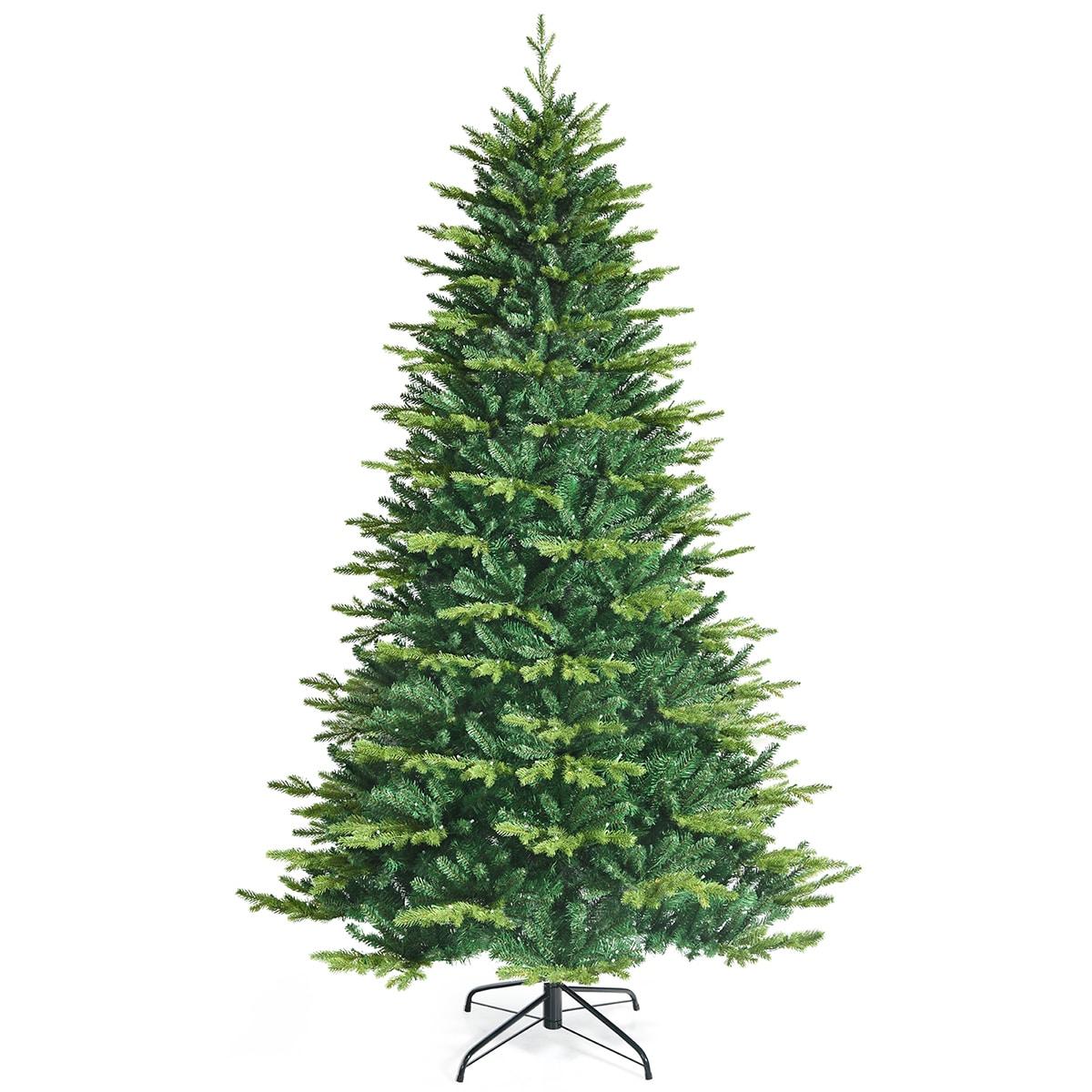 Costway 8ft Pre-lit Hinged Christmas Tree with Remote Control & 9 Lighting Modes