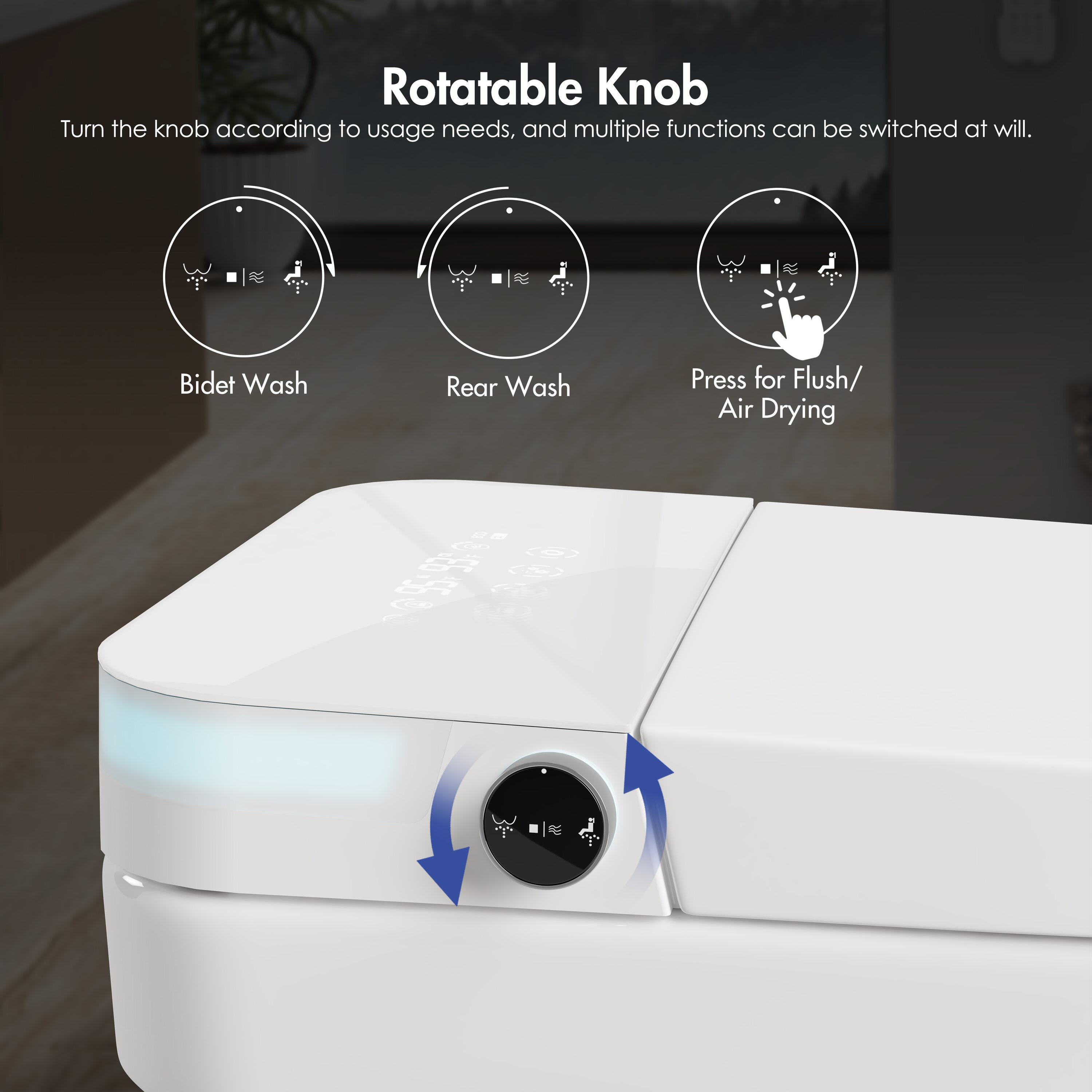 Eridanus White Vitreous China Smart Bidet Toilet with Heated Seat and Remote Control