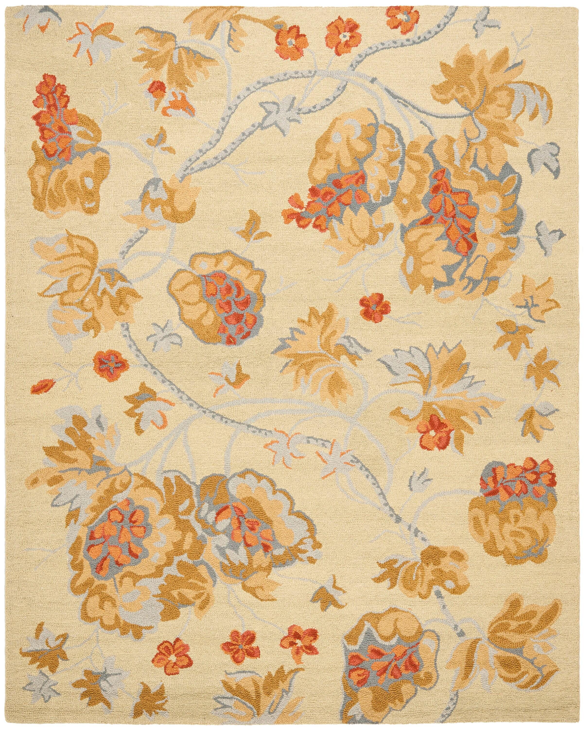 Blossom BLM922 Hand Hooked Area Rug - Beige/Multi - 8'x10' - Safavieh.