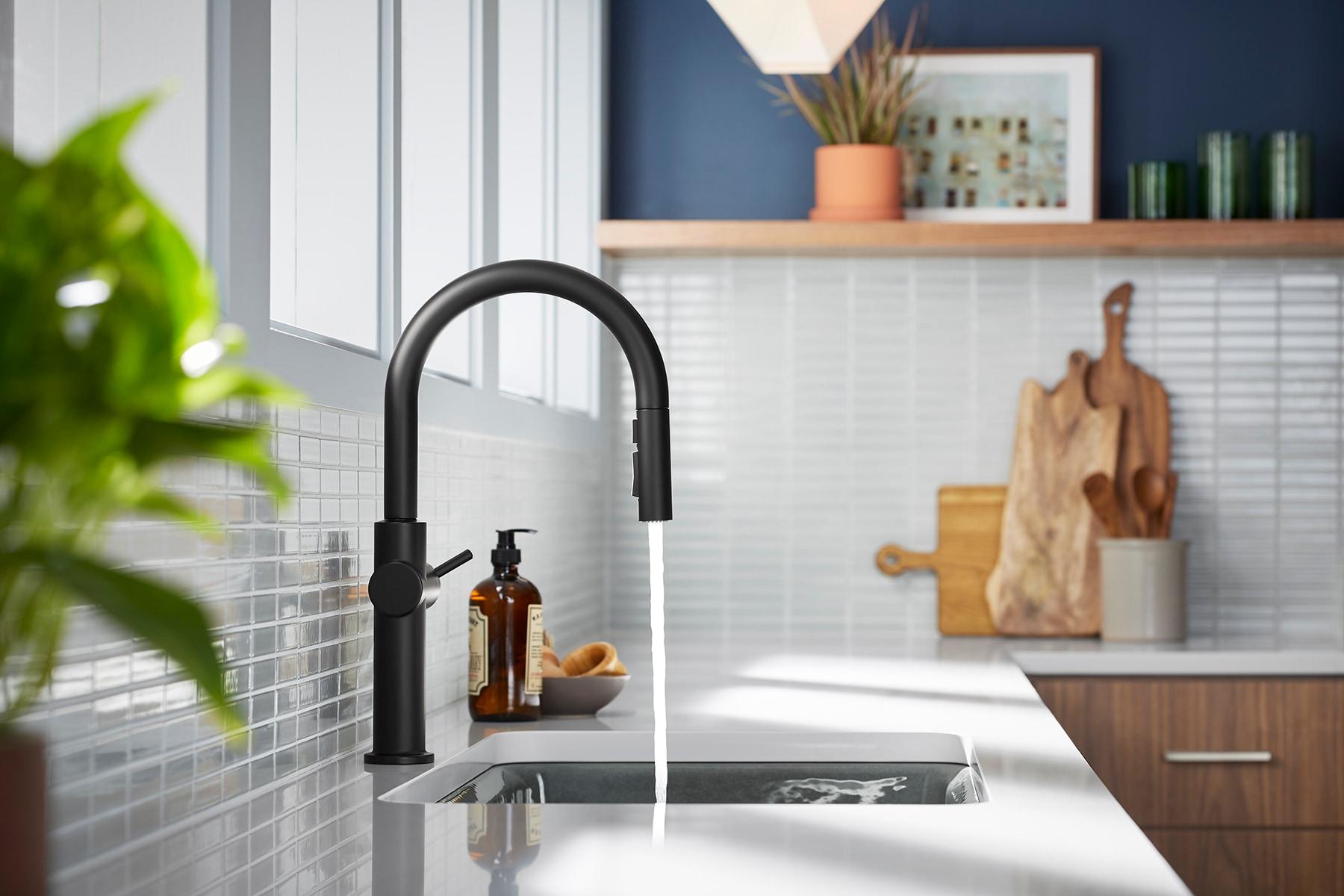 Crue Touchless Pull-Down Kitchen Sink Faucet with Three-Function Sprayhead