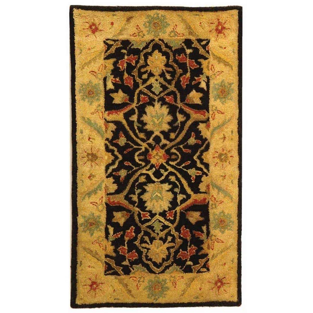 Antiquity AT14 Hand Tufted Indoor Accent Rug - Black - 2'3"x4' - Safavieh