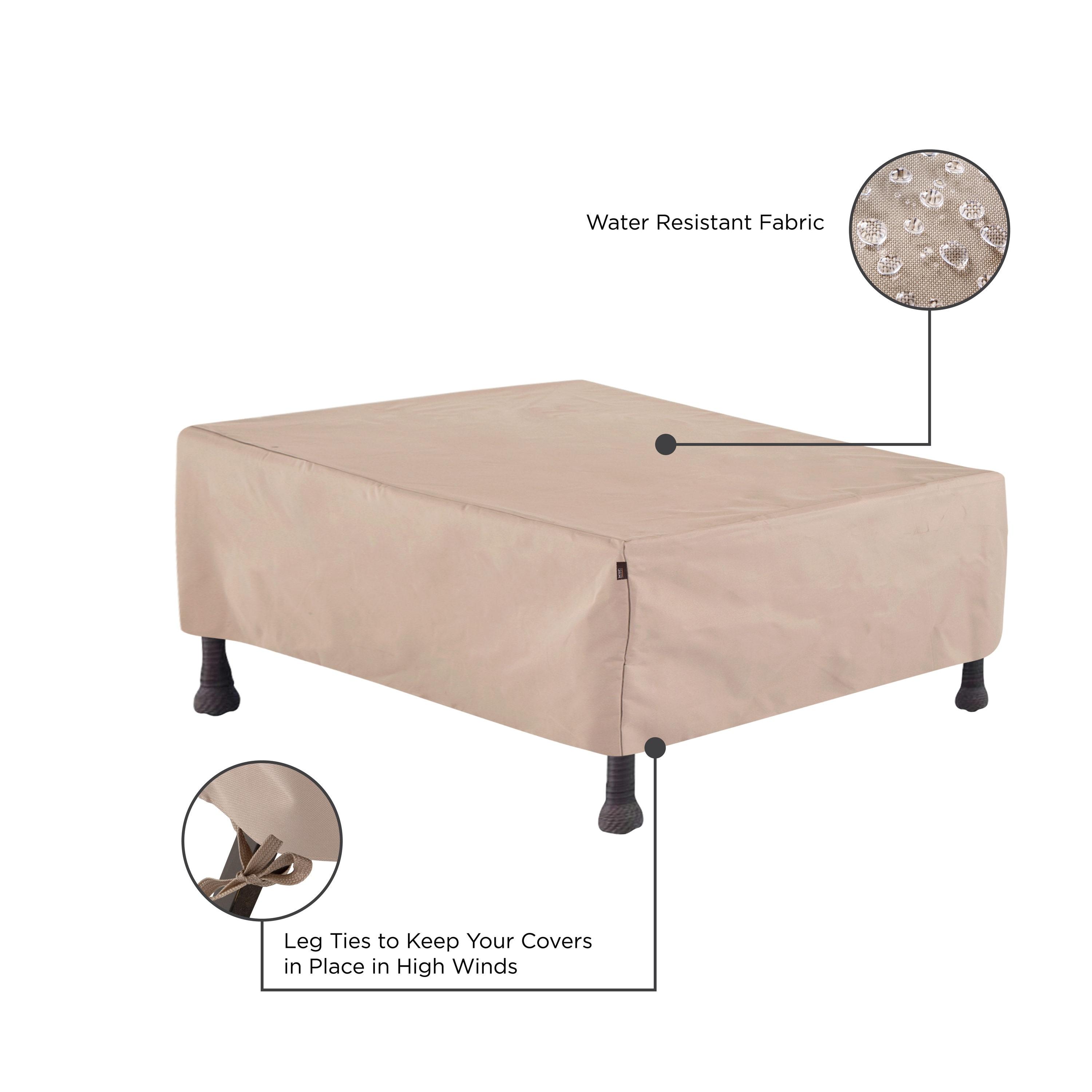 Modern Leisure Chalet Outdoor Patio Ottoman Cover, 48"L x 25"W x 18"H, Beige