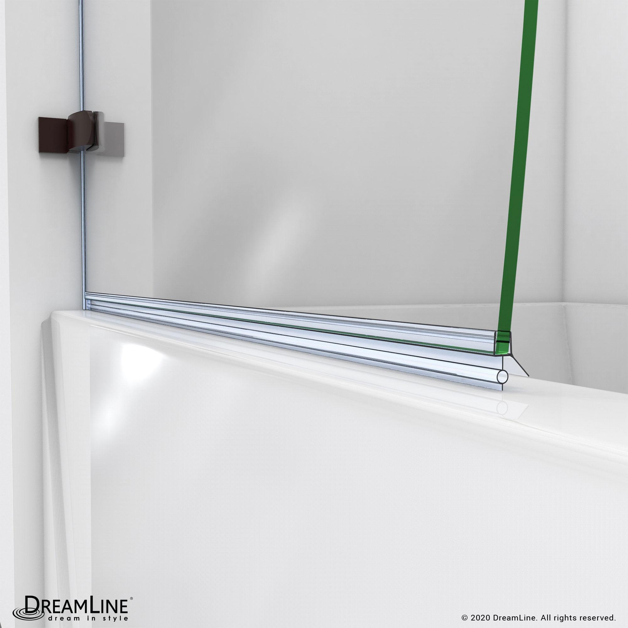 Aqua Uno 56" W x 58" H Hinged Semi-Frameless Tub Door
