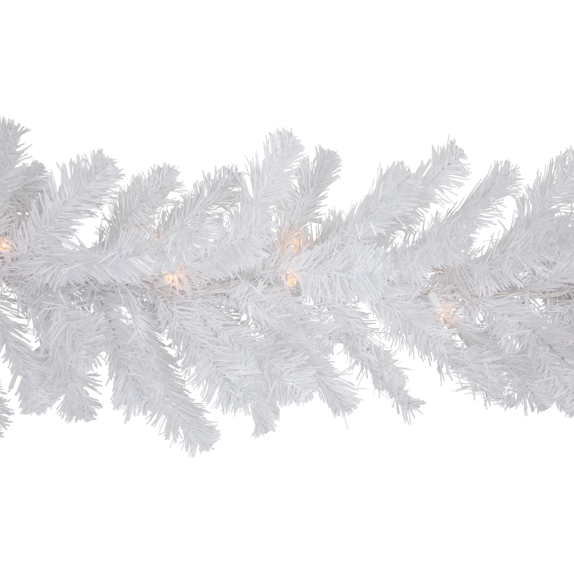 Northlight Seasonal 50' x 10" Pre-Lit Commercial Length Snow White Christmas Garland Clear Lights