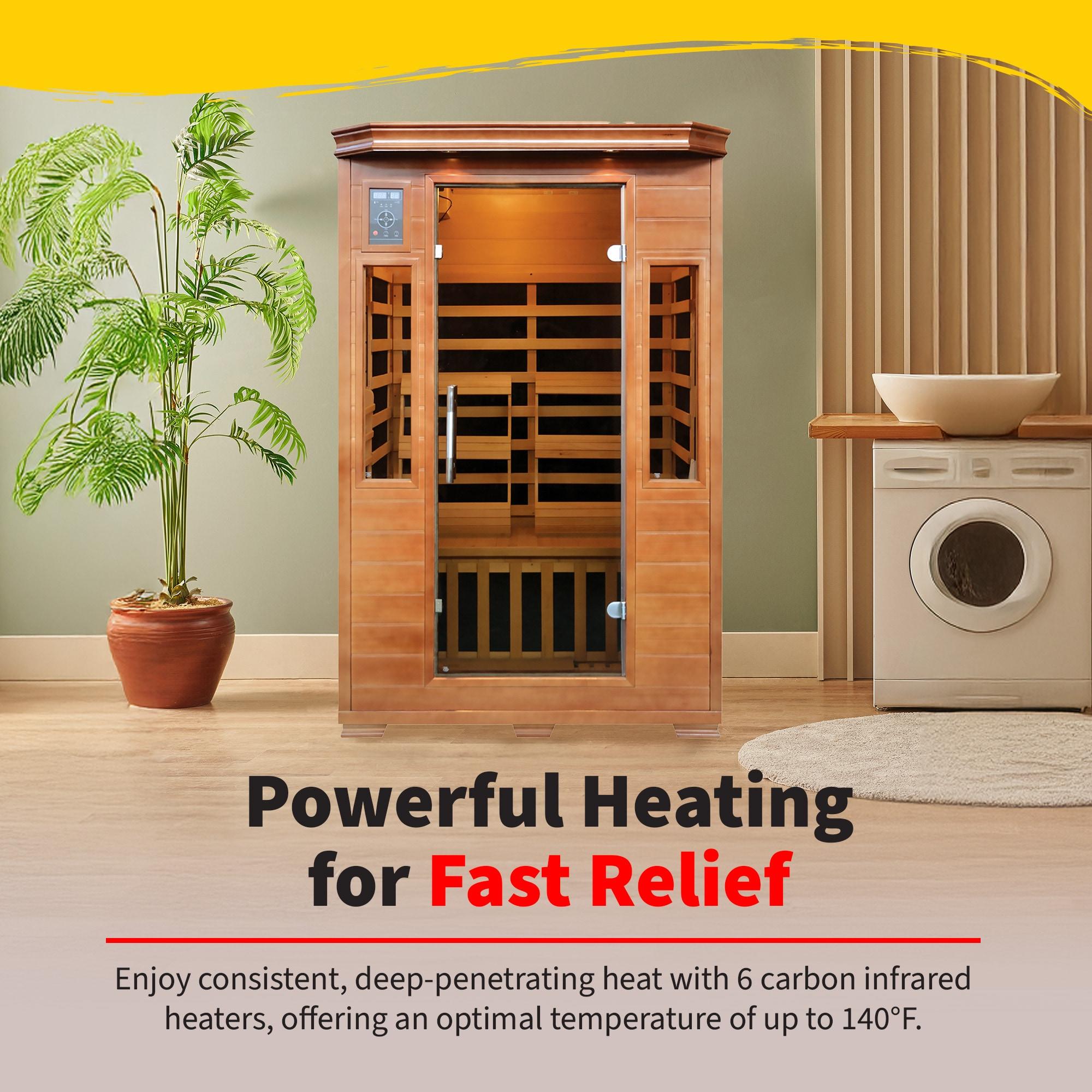 Heatwave 2-Person Hemlock Premium Infrared Sauna with 6 Carbon Heaters