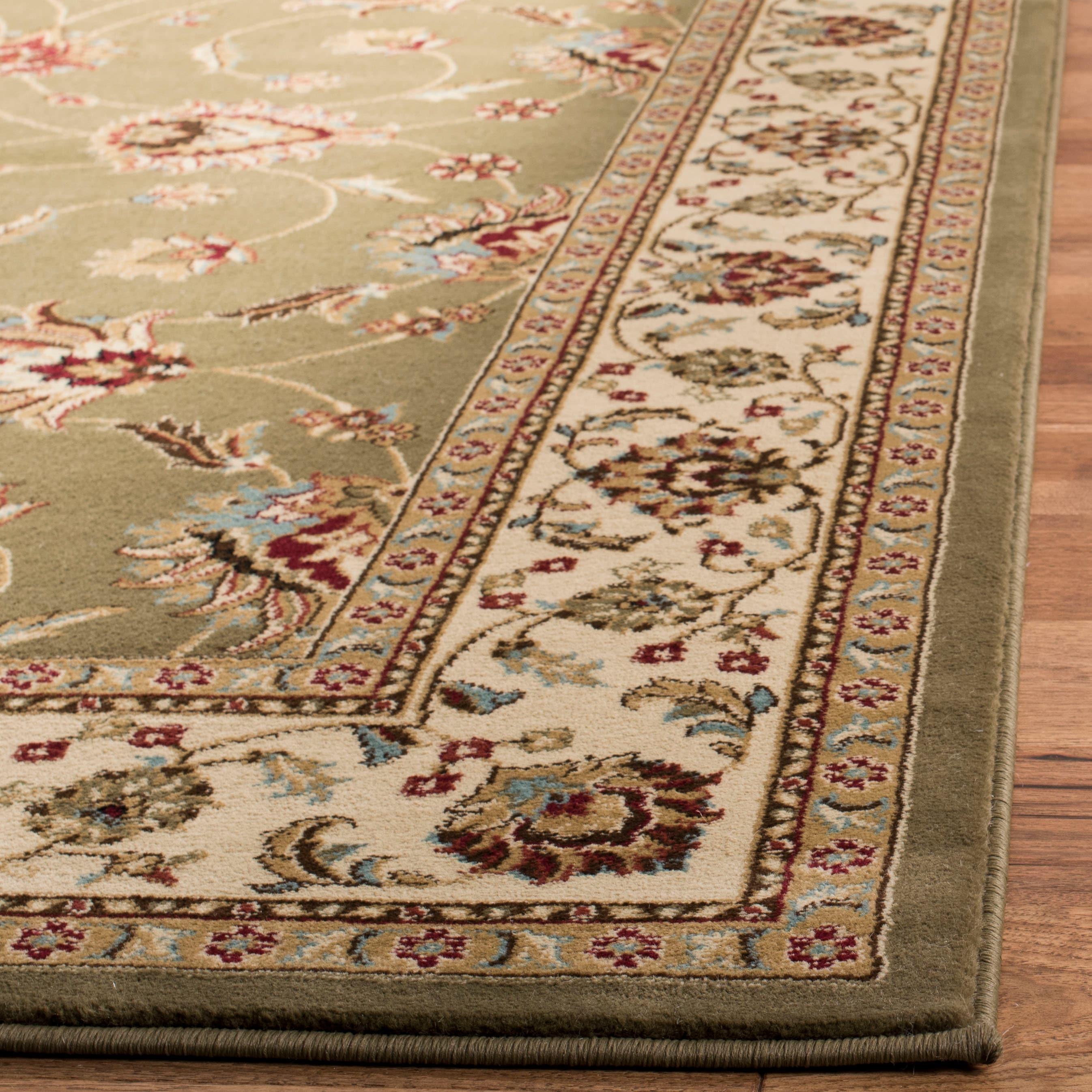 Lyndhurst LNH553 Power Loomed Area Rug - Green/Ivory - 8'9"x12' - Safavieh.