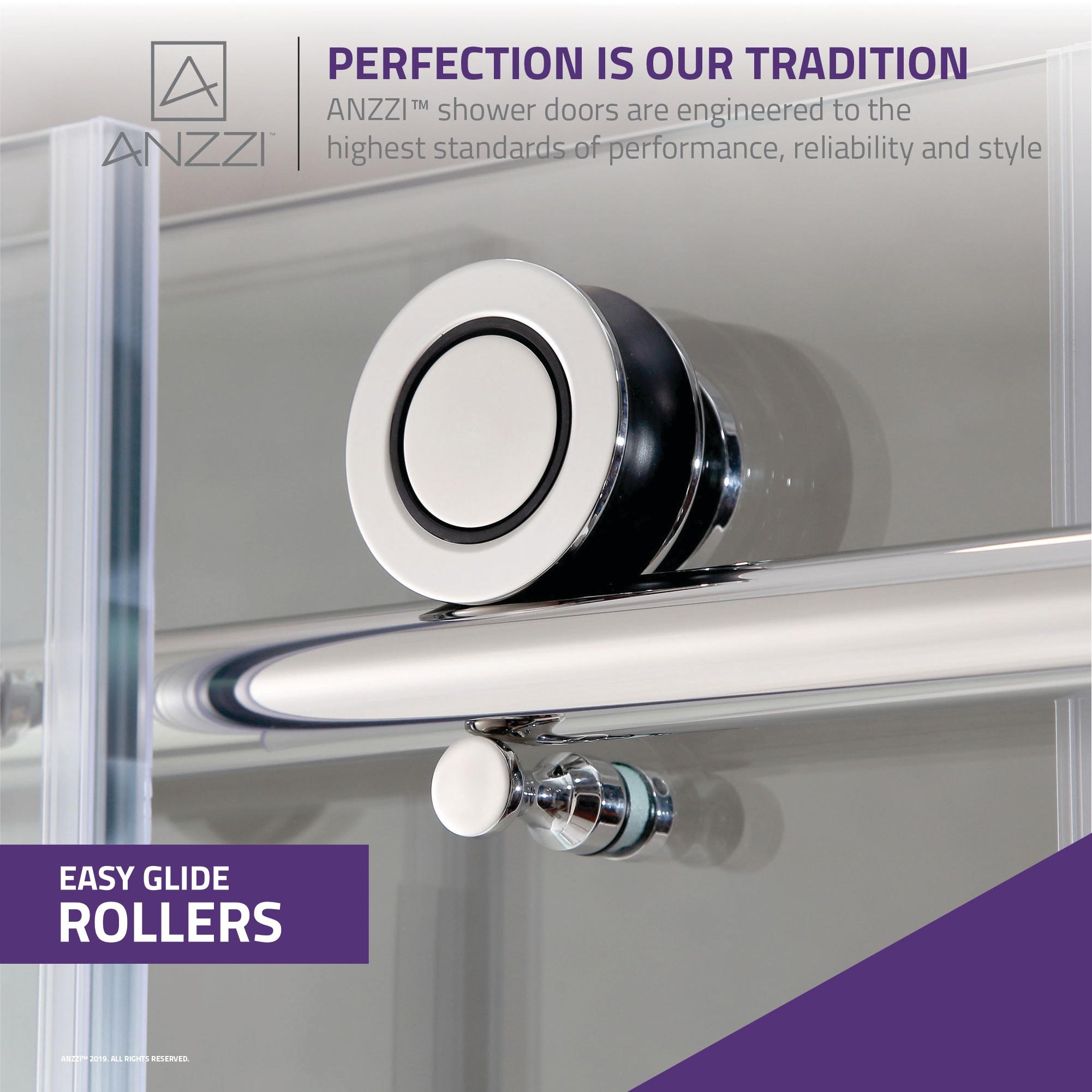 Madam Series 48" W x 76" H Single Sliding Semi-Frameless Shower Door