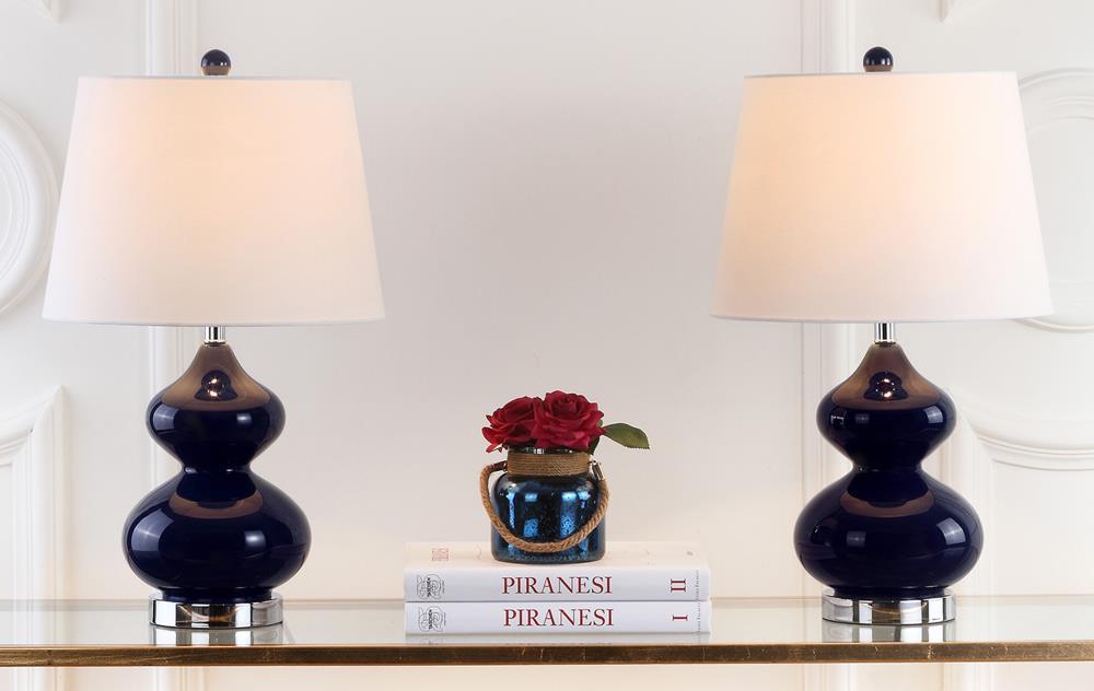 Eva Double Gourd Table Lamp (Set of 2) - 24 Inch Height - LIT4086 - Navy - Safavieh