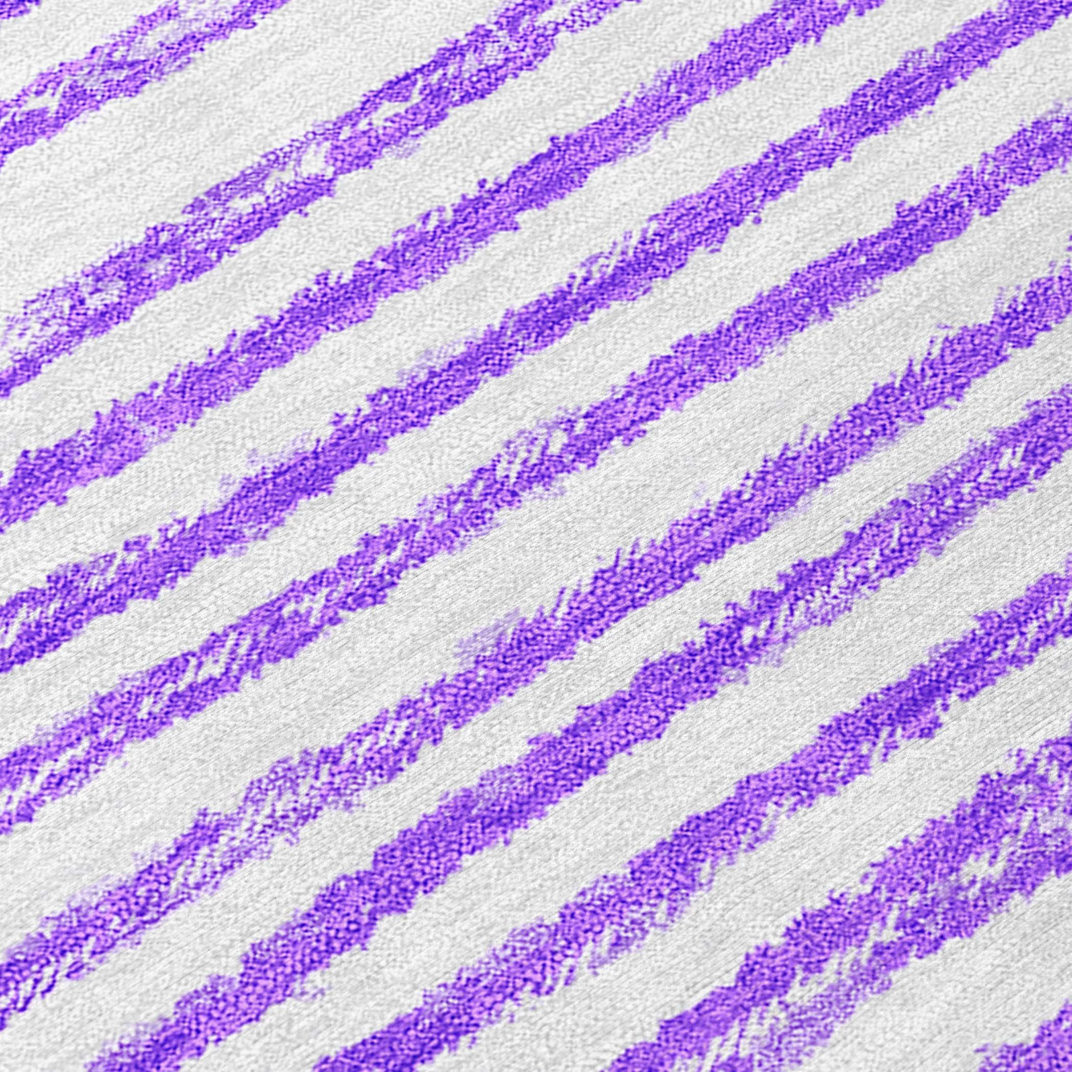 Purple Abstract Synthetic Reversible 3' x 5' Area Rug