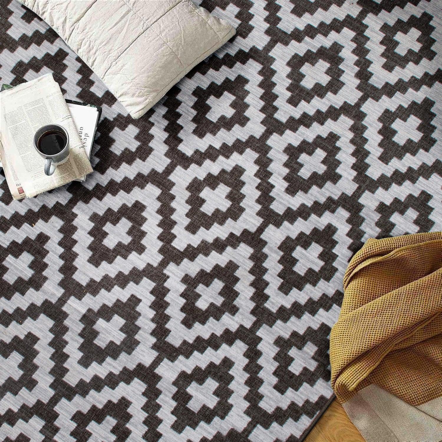 World Rug Gallery Contemporary Geometric Trellis Indoor/Outdoor Area Rug - GRAY 5' X 7'