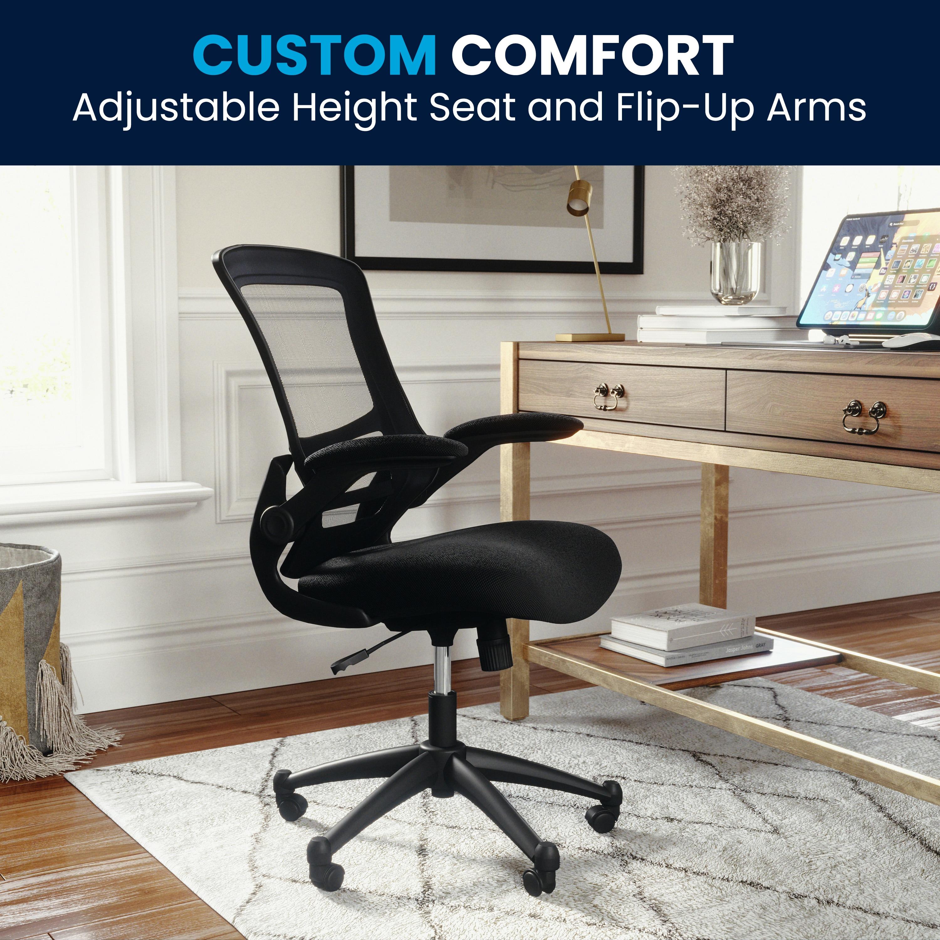 Jayetta Mid-Back Mesh Swivel Ergonomic Office Chair with Flip-Up Arms