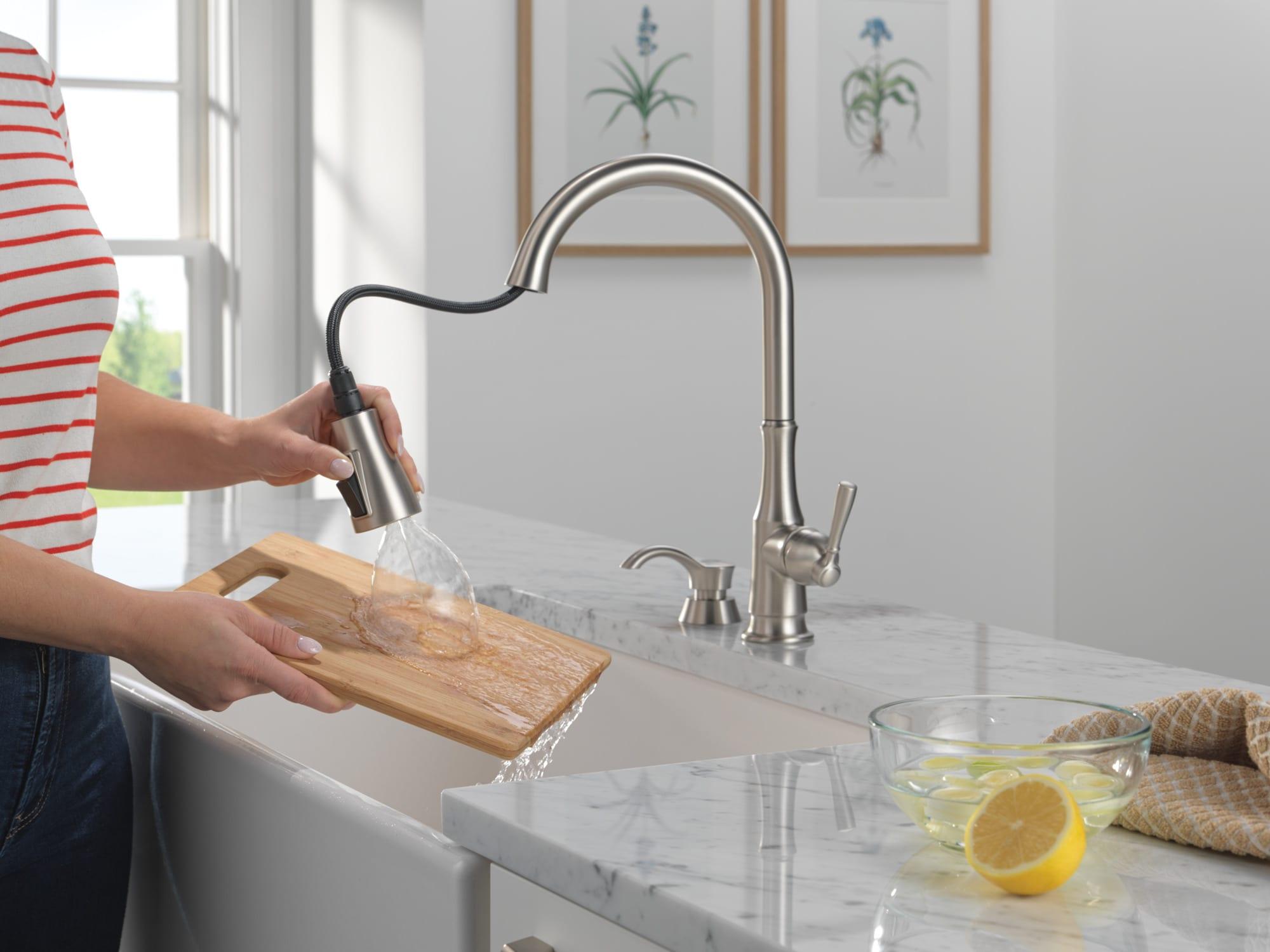 Capertee Pull Down Sprayer Kitchen Sink Faucet with Matching Soap Dispenser