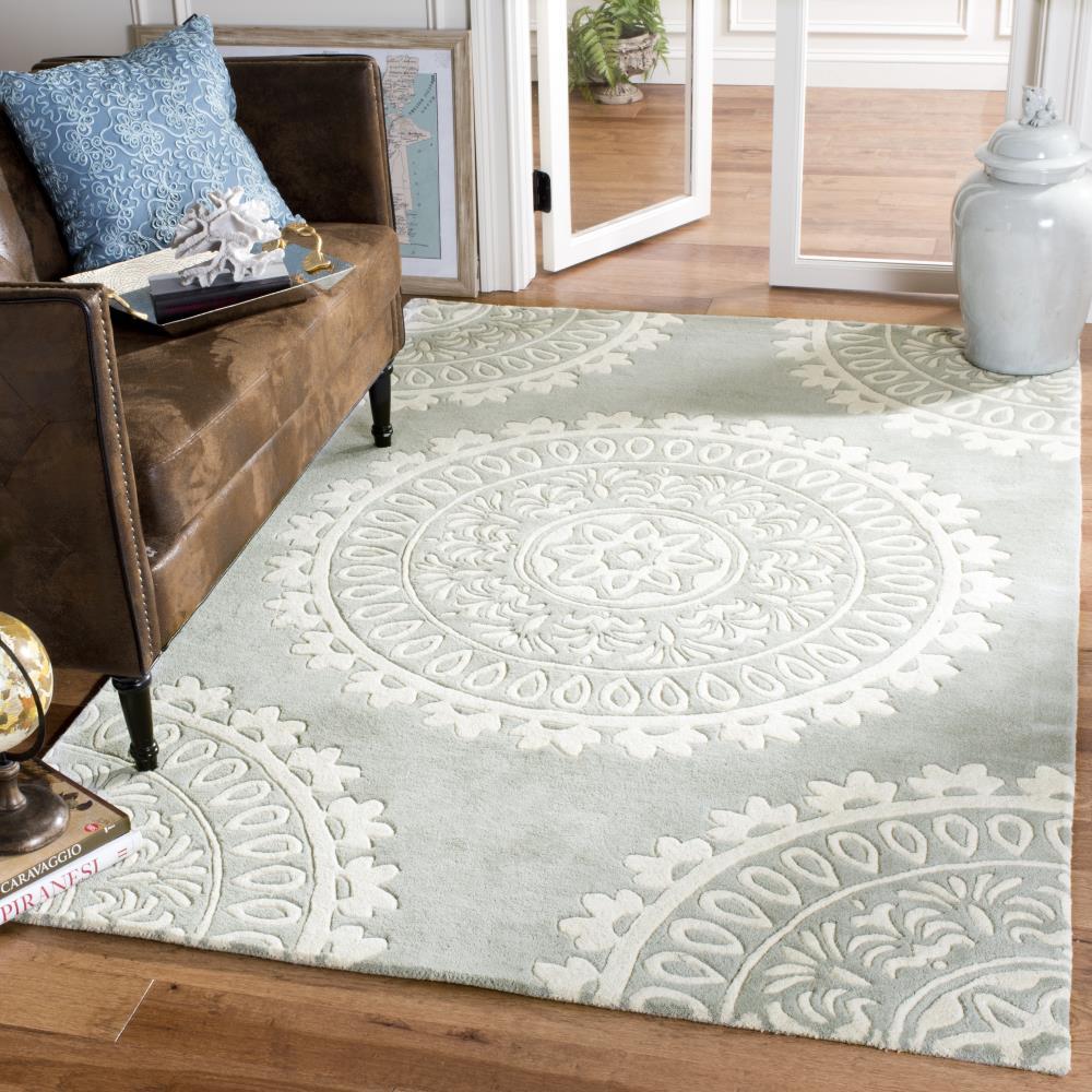 Bella BEL122 Hand Tufted Area Rug - Grey/Ivory - 4'x6' - Safavieh.
