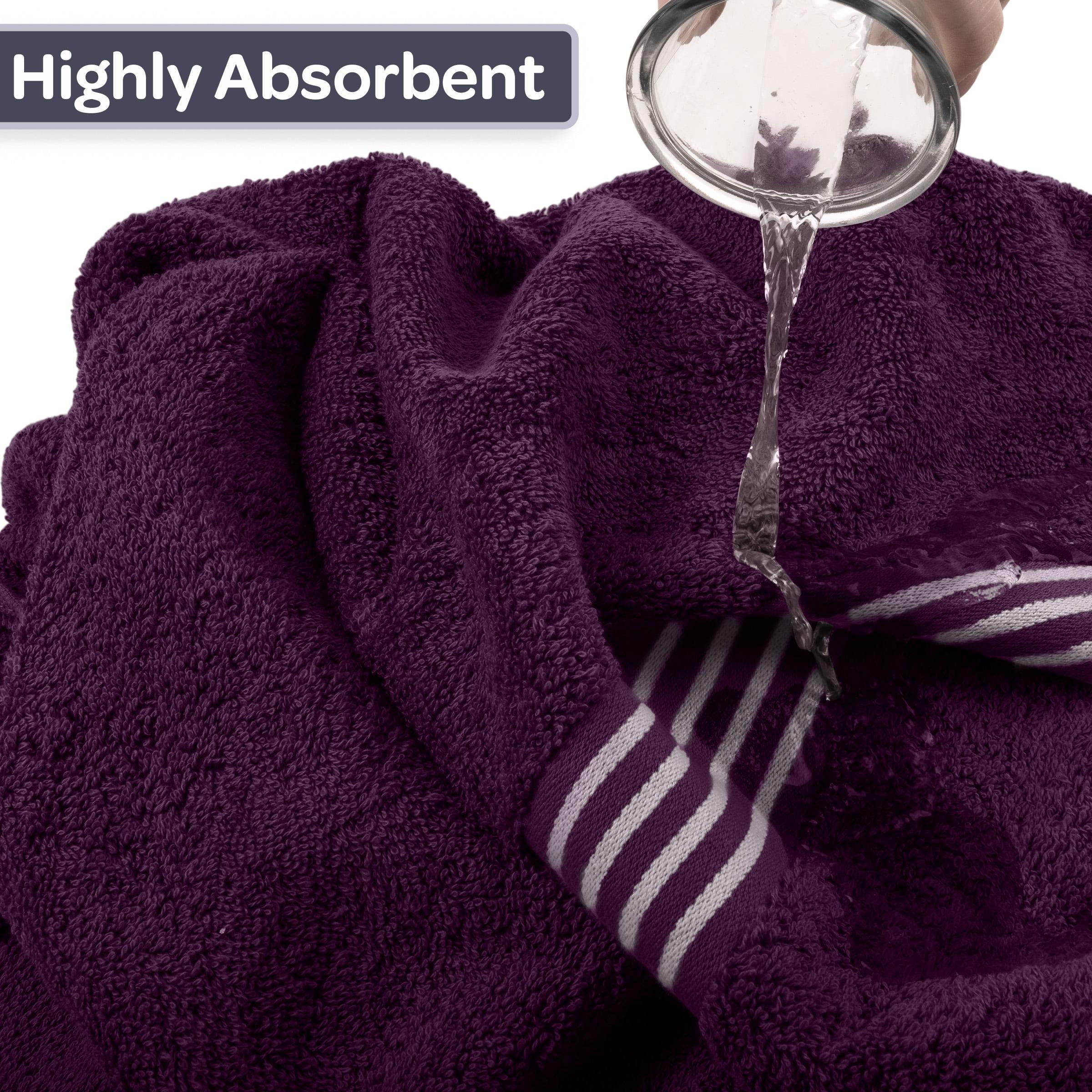 Lavish Home Luxury Cotton Bath Towels, Purple