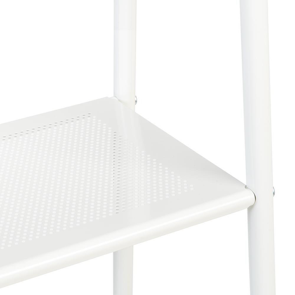 IRIS USA Clothes Rack with 4 Metal Shelves, Freestanding for Hanging Clothes, White