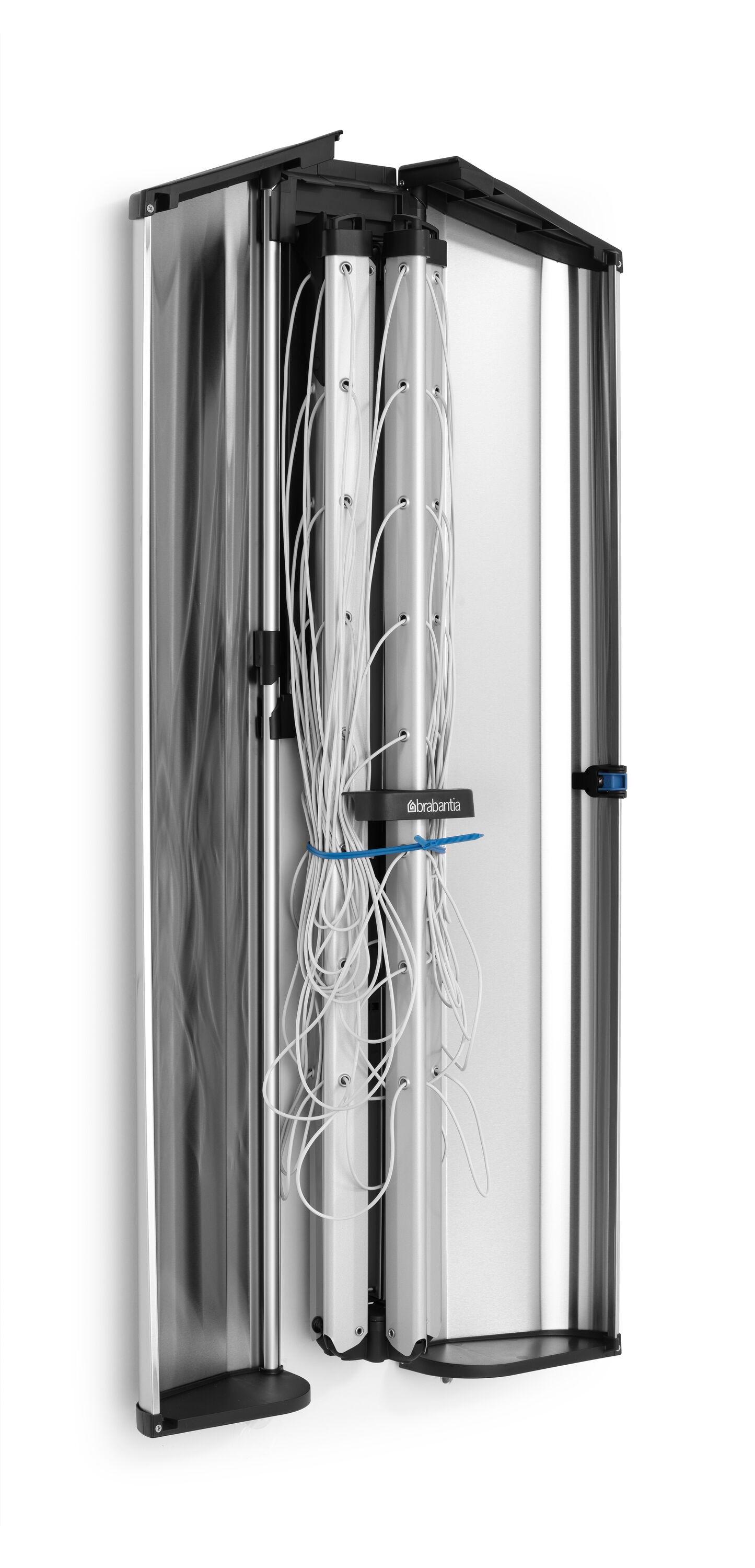 Brabantia Matt Steel Wall-Mounted Retractable Clothesline with Storage Box