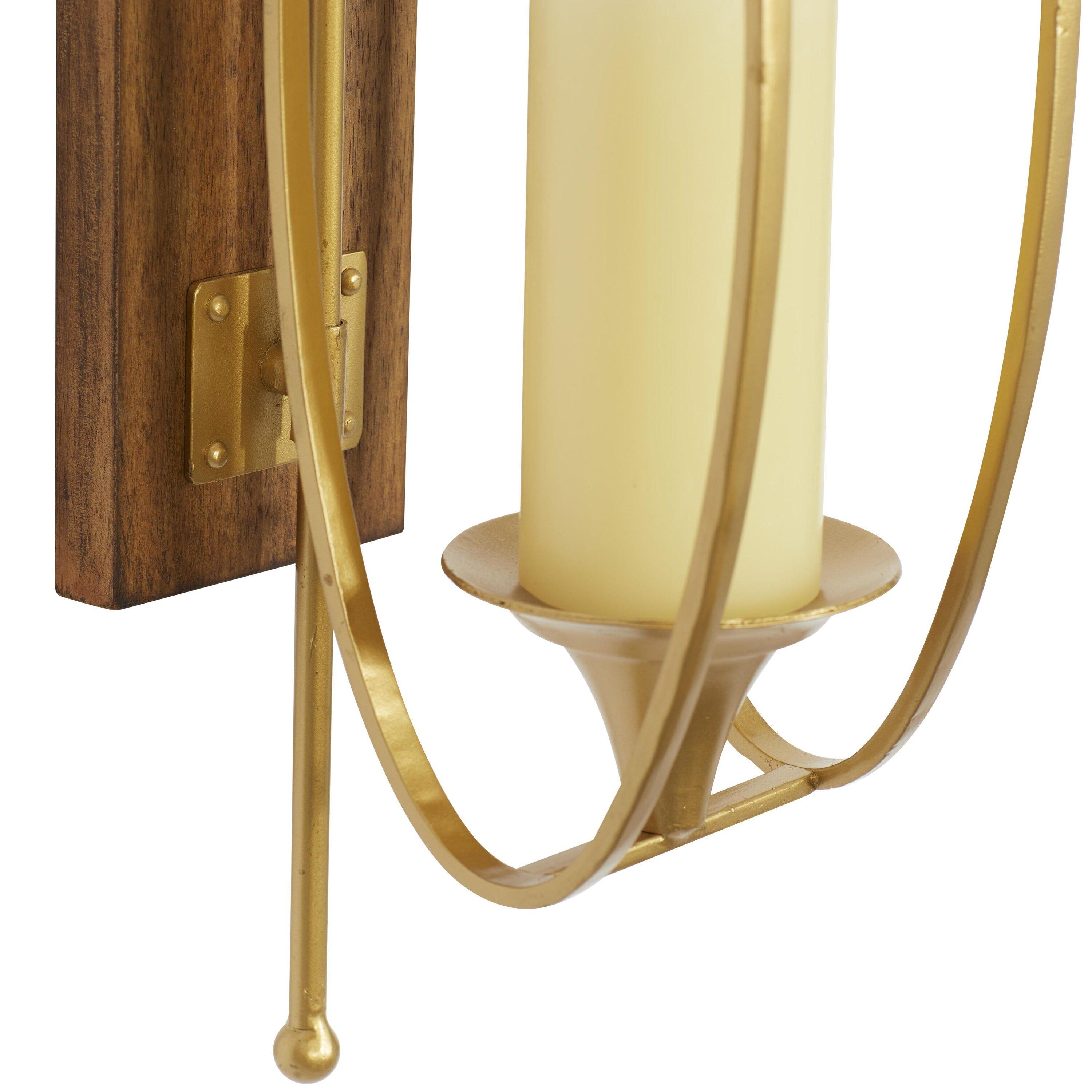 DecMode Gold Metal Wall Sconce