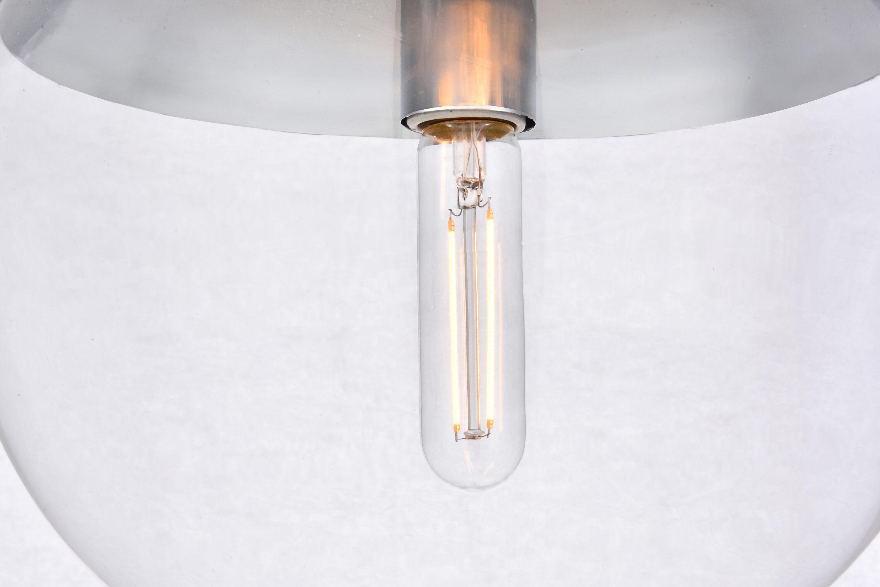 Elegant Lighting Eclipse 1 Light Chrome Pendant With Clear Glass