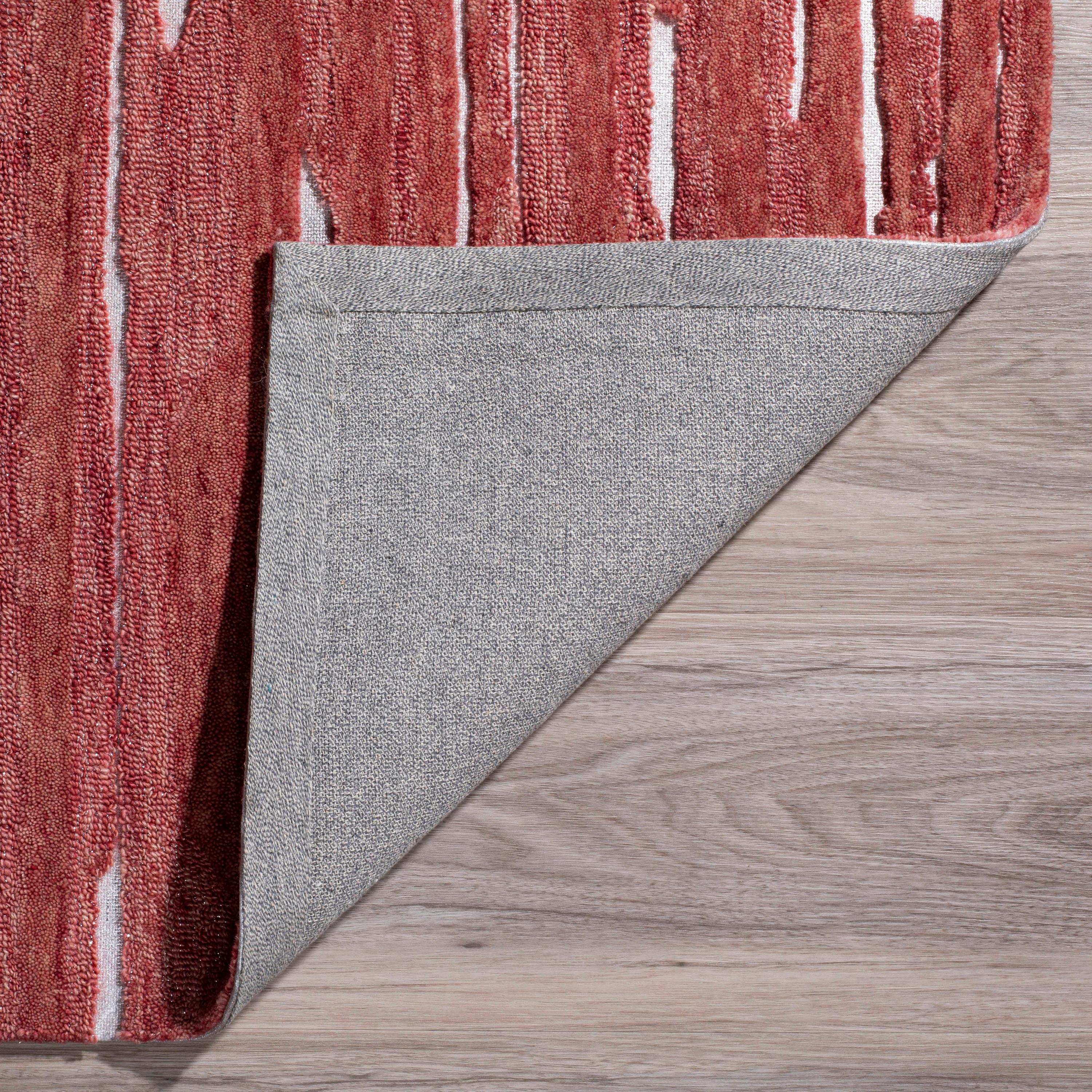 Addison Rugs Addison Dazzle Modern Hand Spun Wool and Metallic Area Rug Sangria 5'X7'6" 5' x 8'