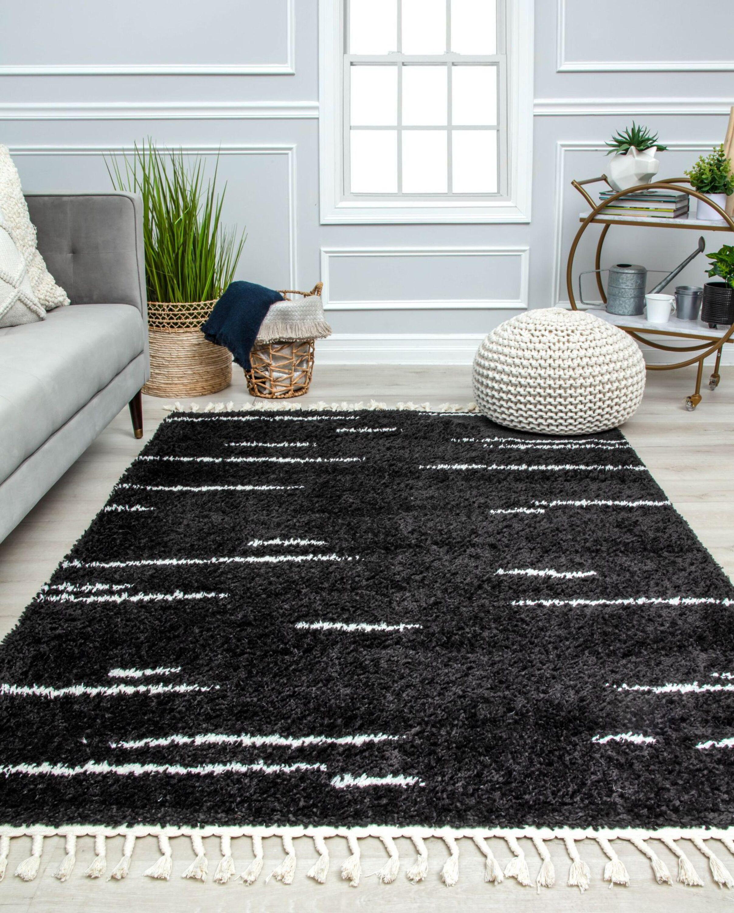 George Oliver Colletti Bennett Abstract Introspective Black Area Rug