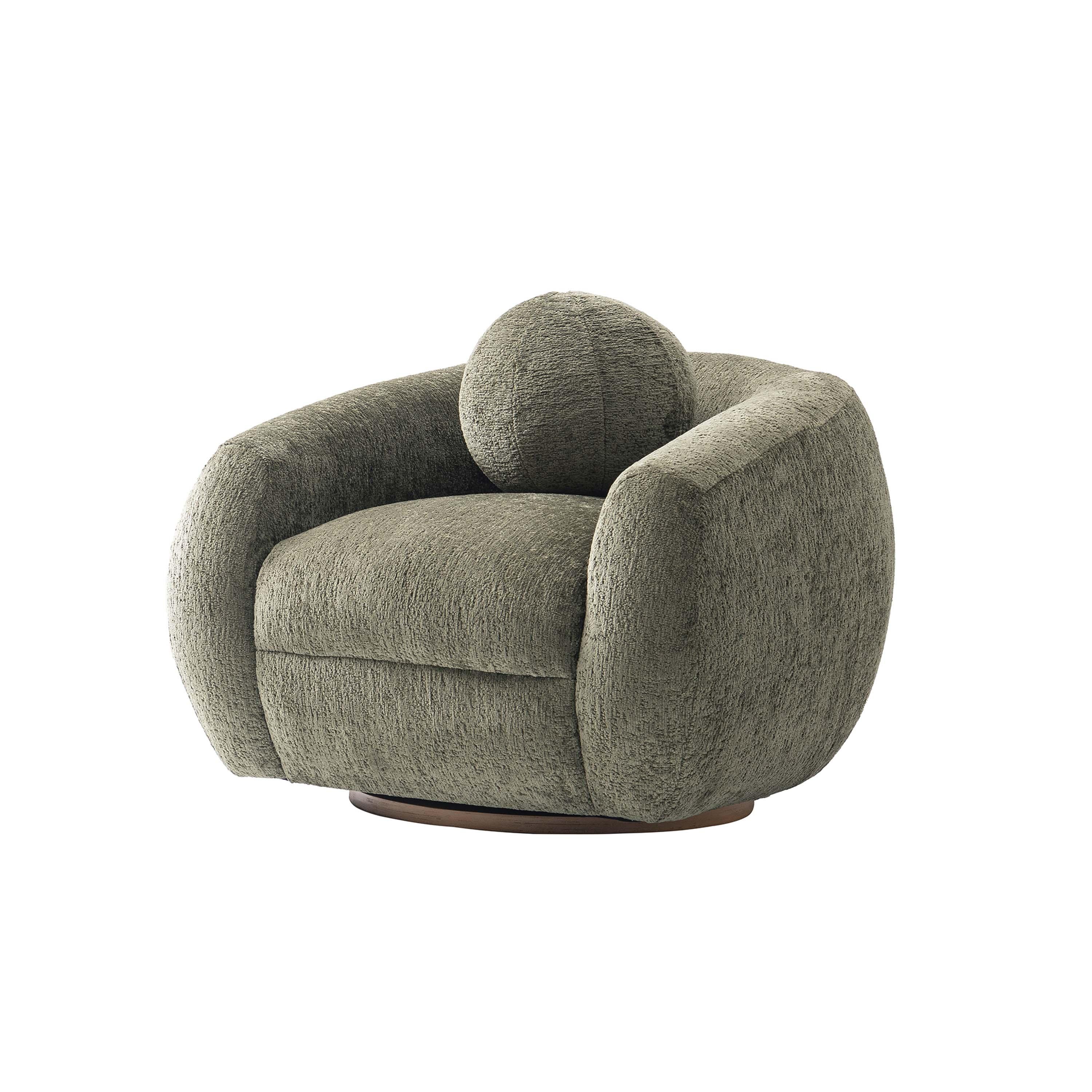 Manhattan Comfort Set of 2 Tribeca Modern Chenille Upholstered Accent Chairs Olive Green