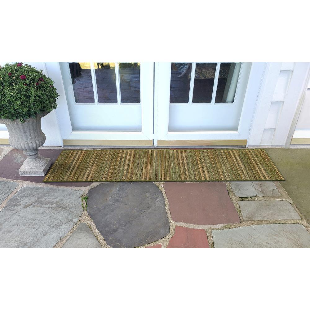 Liora Manne Marina Stripes Indoor/Outdoor Rug Green 1'11" x 7'6"