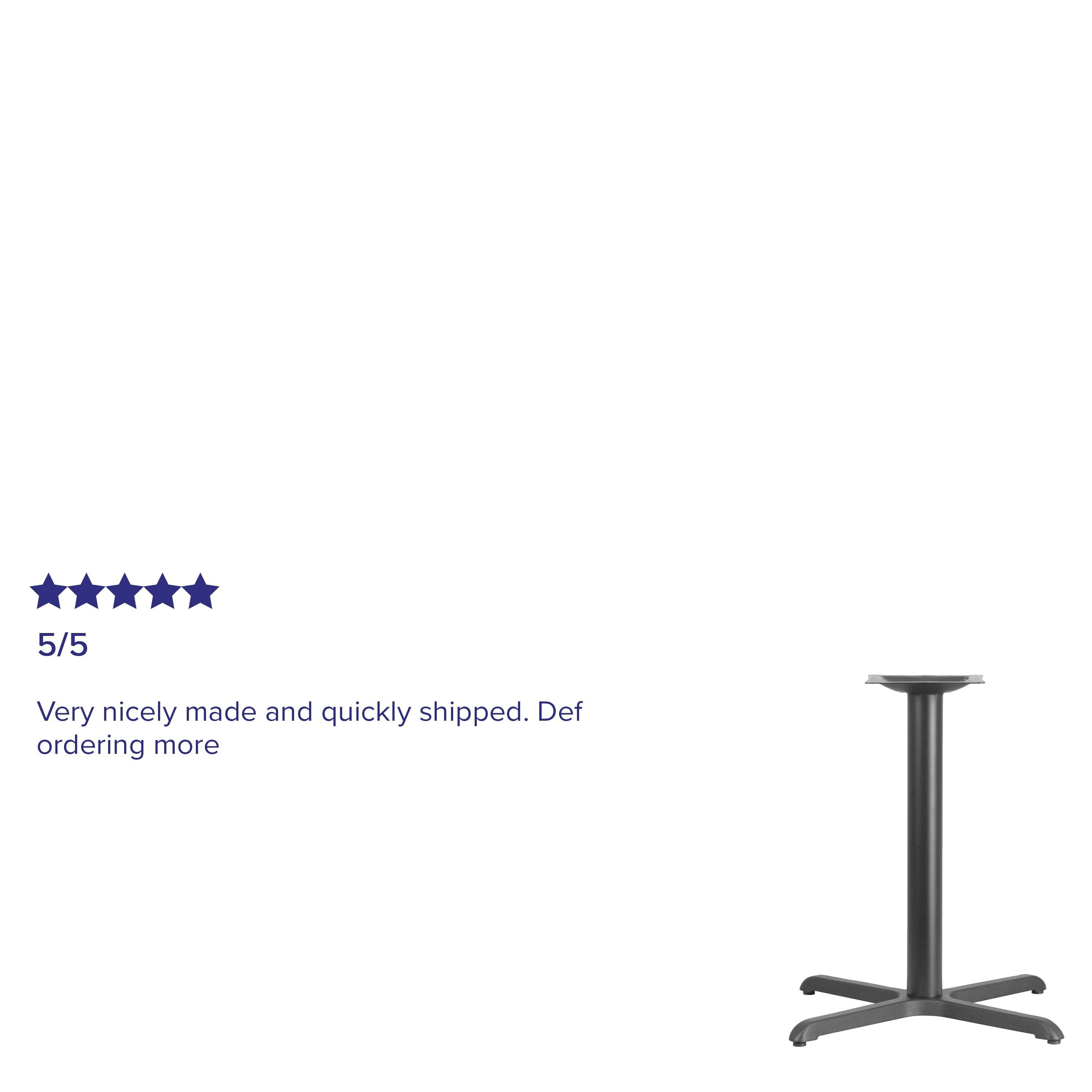 Flash Furniture Beverly Restaurant Table X-Base with 3" Dia. Table Height Column