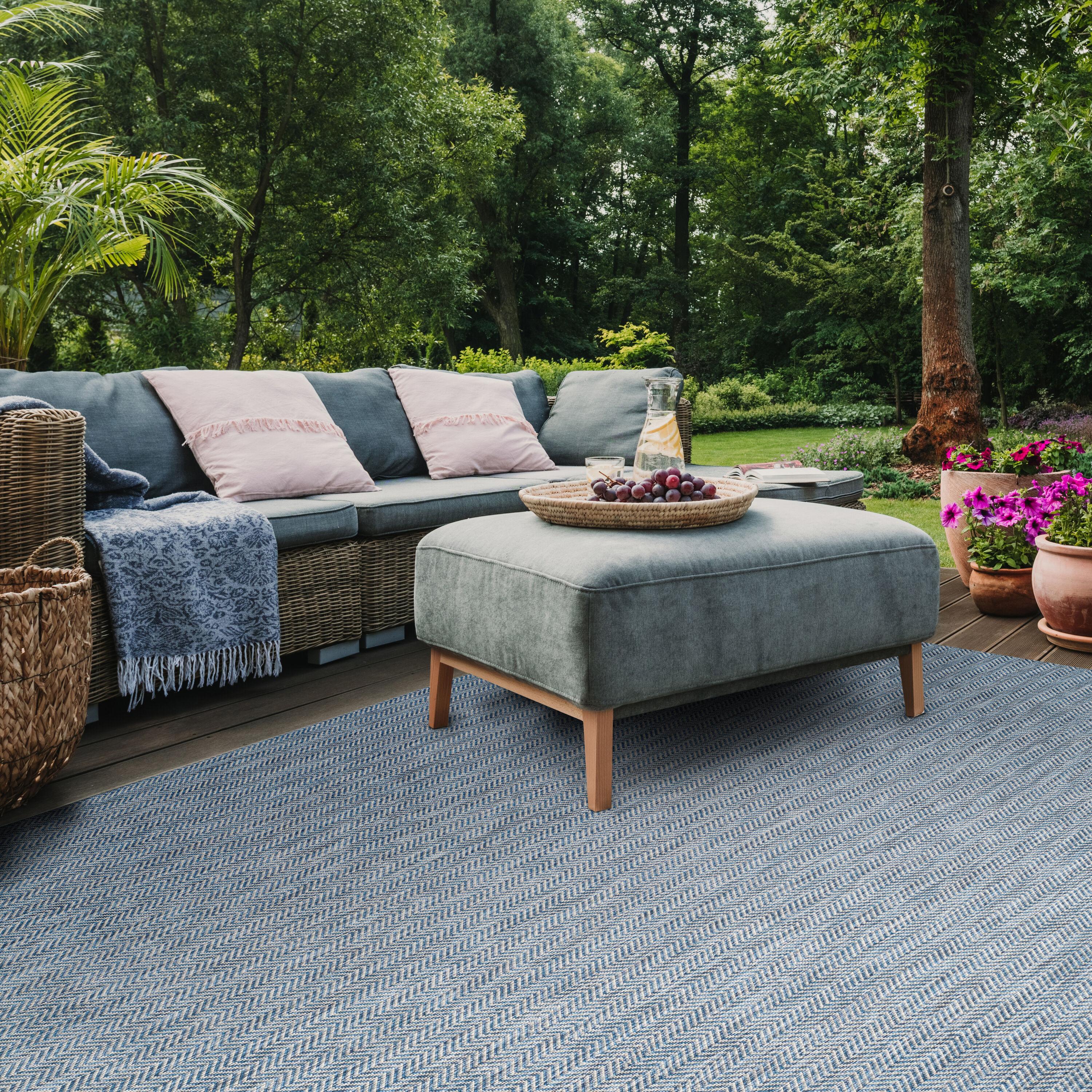 Courtyard CY8022 Power Loomed Indoor and Outdoor Accent Rug - Navy/Grey - 2'x3'7" - Safavieh