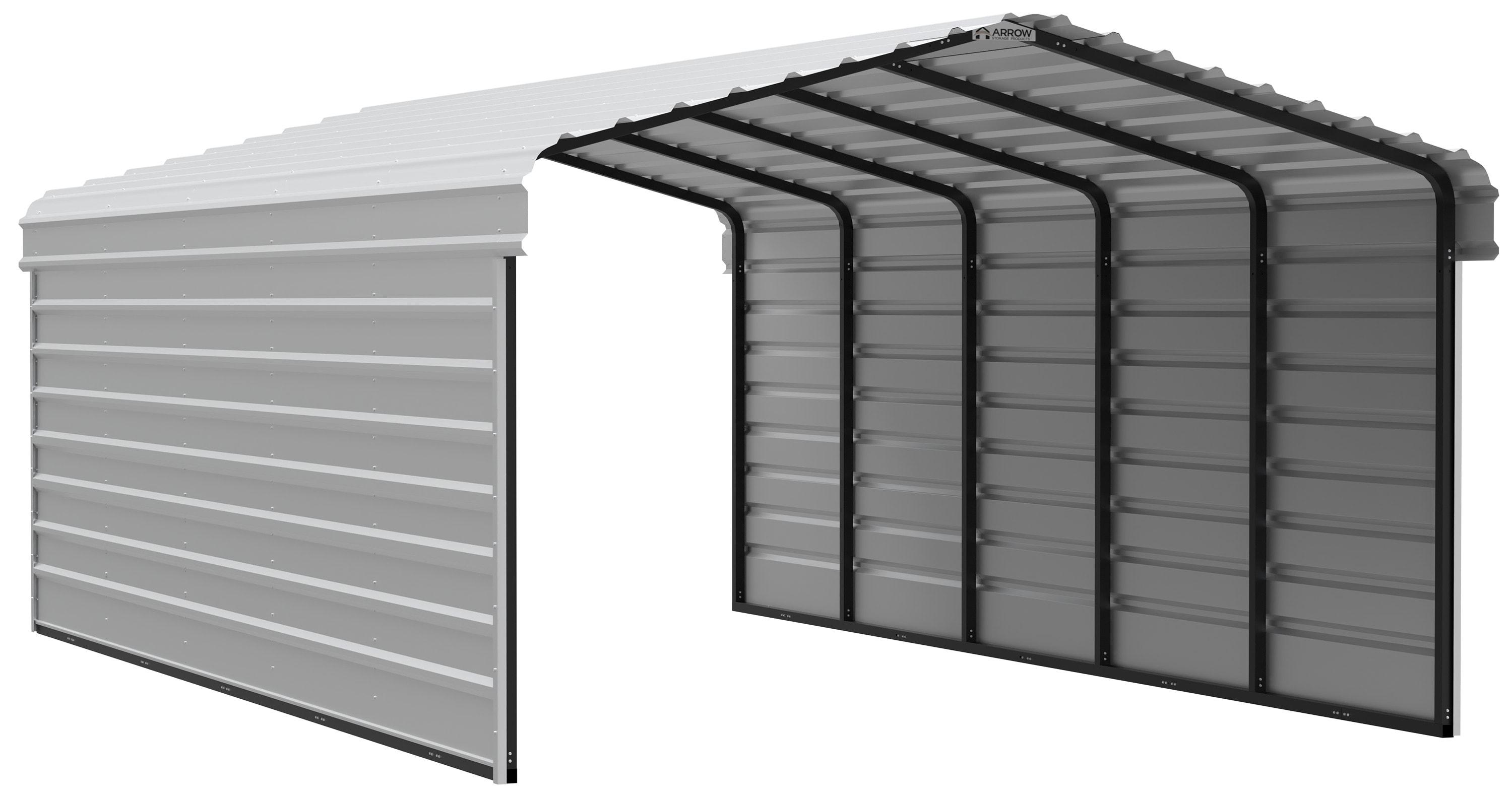 Arrow Arrow Steel Carport with 2 Side Wall Kits, 12X24X07