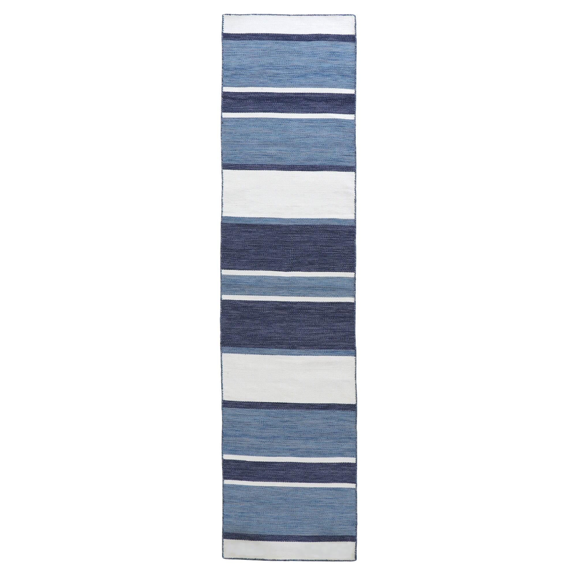 Liora Manne Sorrento Boat Stripe Indoor/Outdoor Rug Navy 2' x 8'
