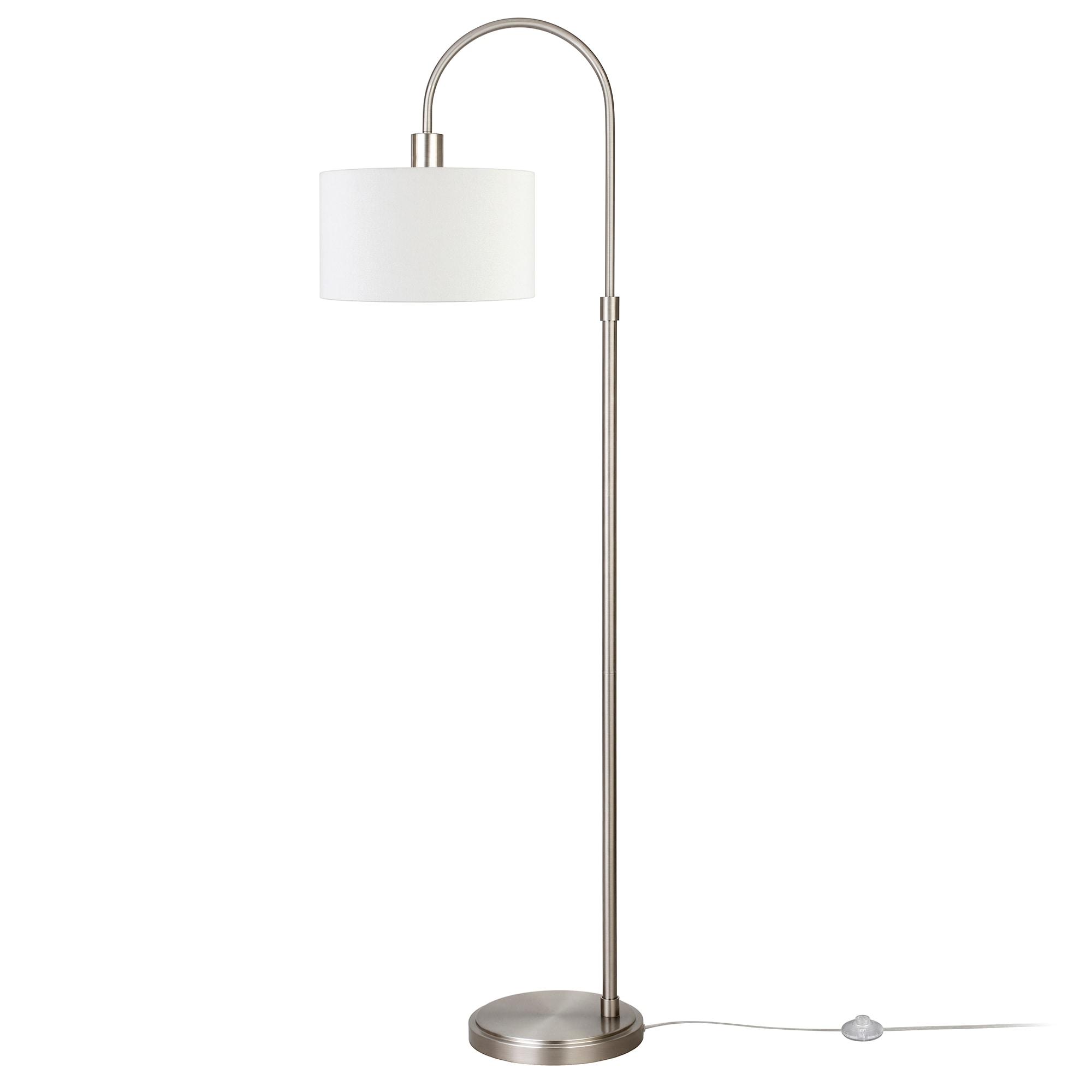 Evelyn&Zoe Transitional 70" Tall Brushed Nickel Floor Lamp