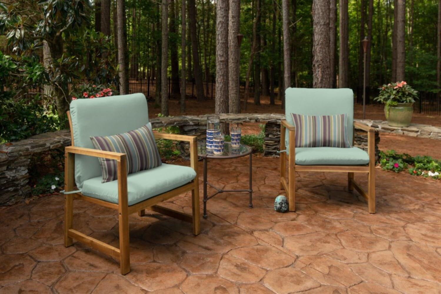 Casual Cushion Solid Hinged 44” x 22” Outdoor Seating Cushions, Weather and Fade Resistant