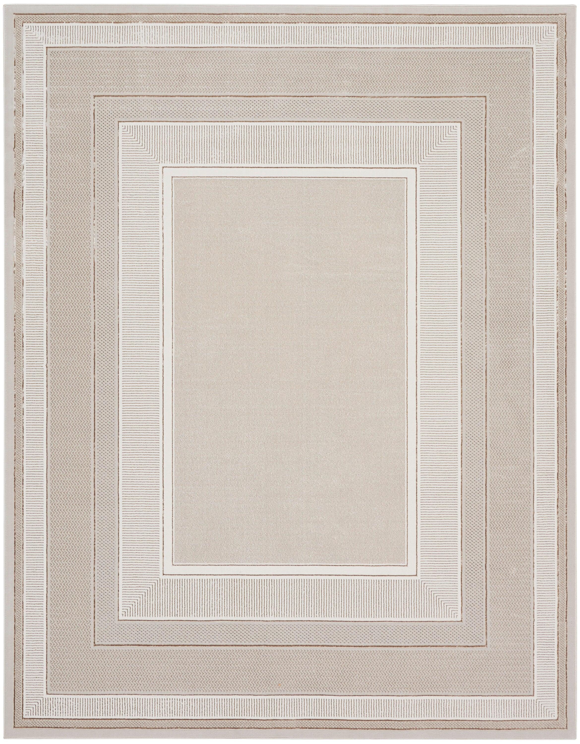Nourison Glam 7'10" x 9'10" Ivory Modern Indoor Rug