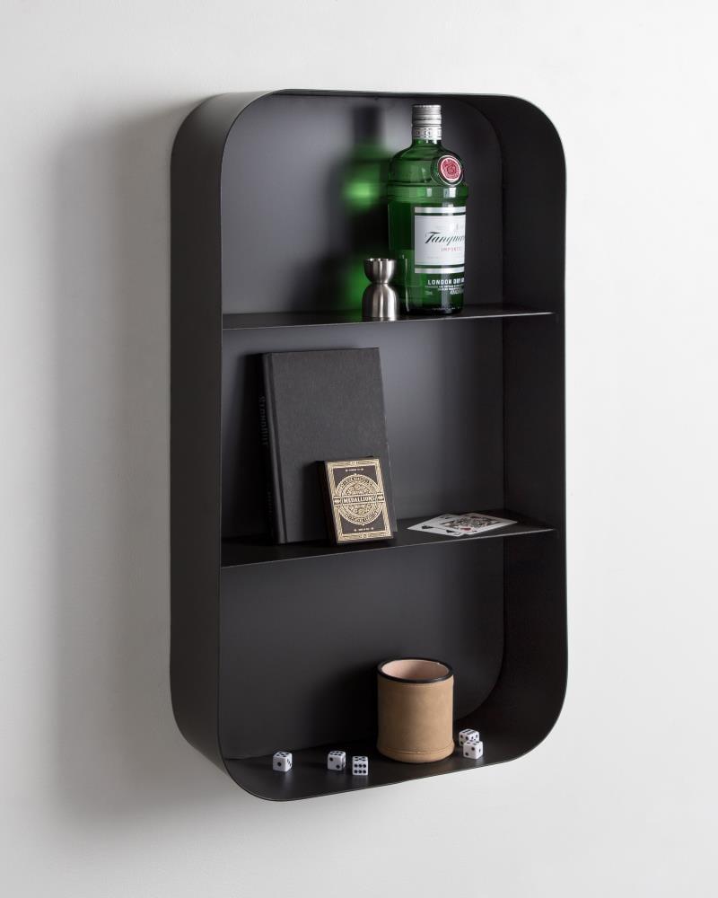 Kate and Laurel Armenta Metal Wall Shelf, Gray 16x28