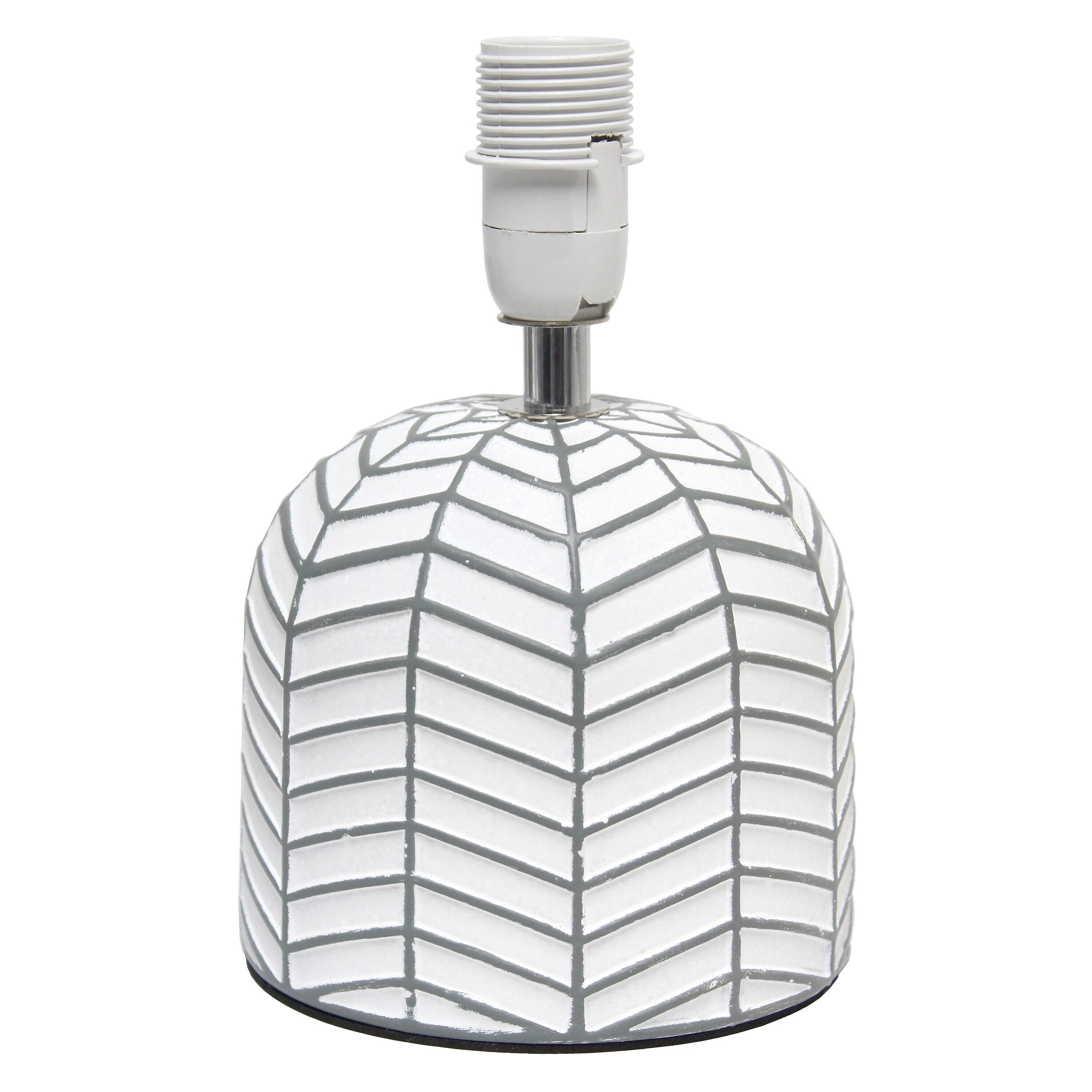 10.43" Petite Contemporary Webbed Waves Base Bedside Lamp with White Drum Shade - Simple Designs: ETL Listed, No Assembly Required