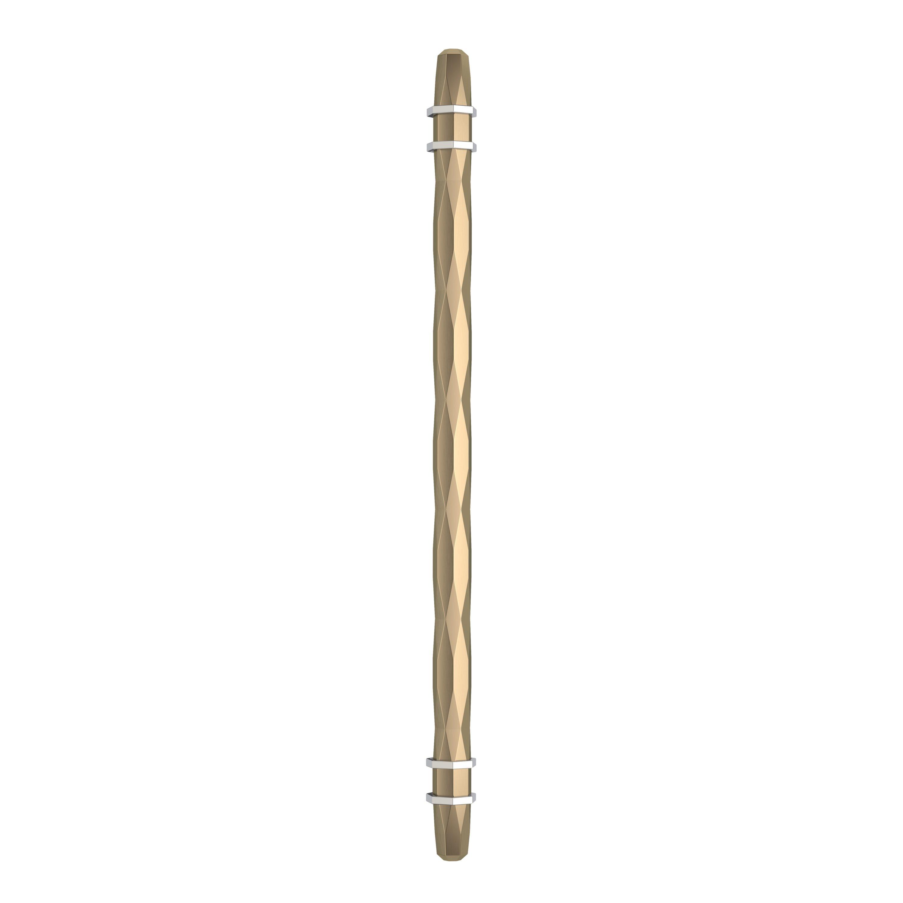 Amerock London 10-1/16 inch (256mm) Center-to-Center Golden Champagne/Polished Chrome Cabinet Pull