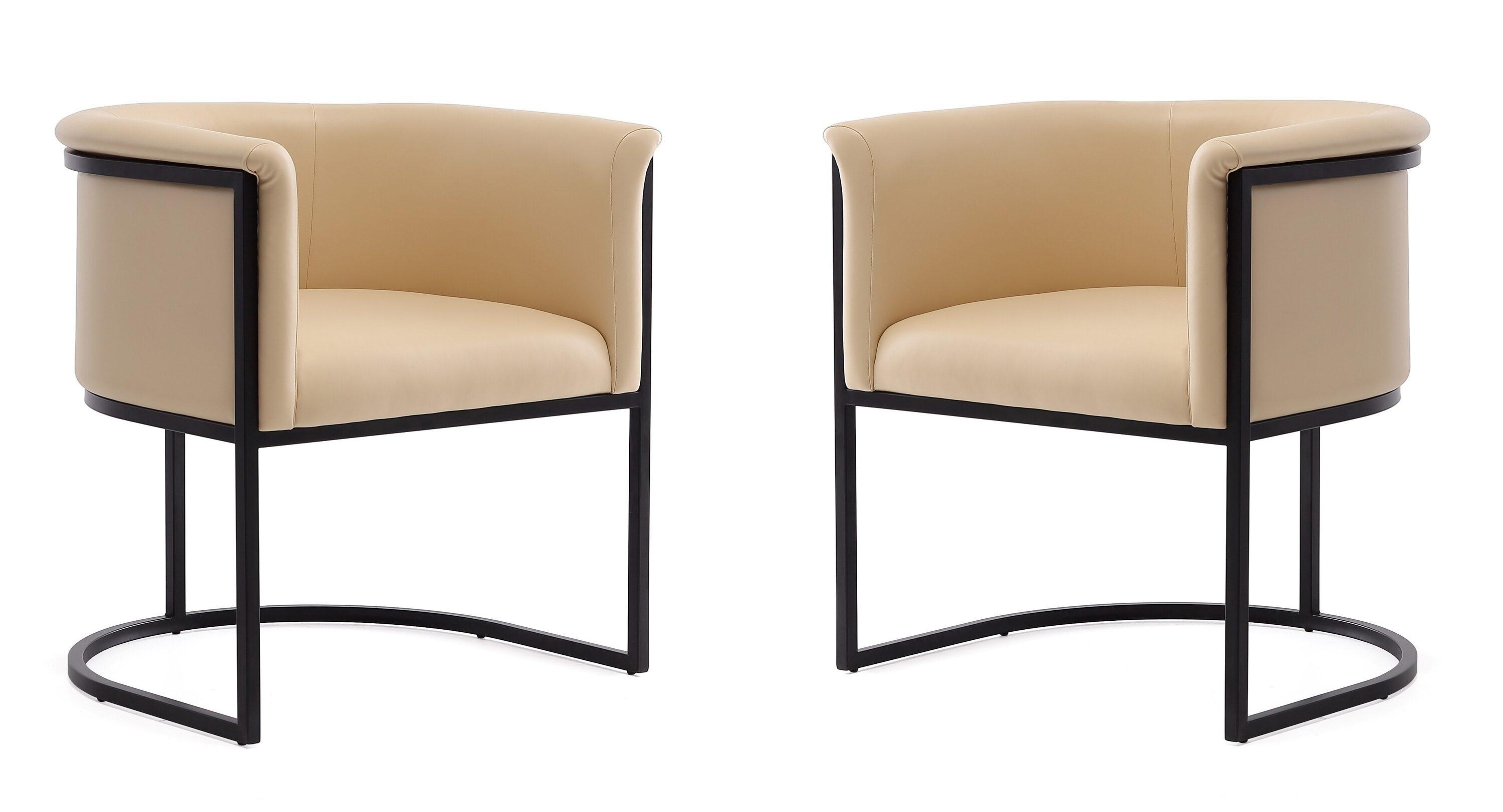 Ceets 18.9'' H Faux Leather Upholstered Metal Armchair (Set of 2)