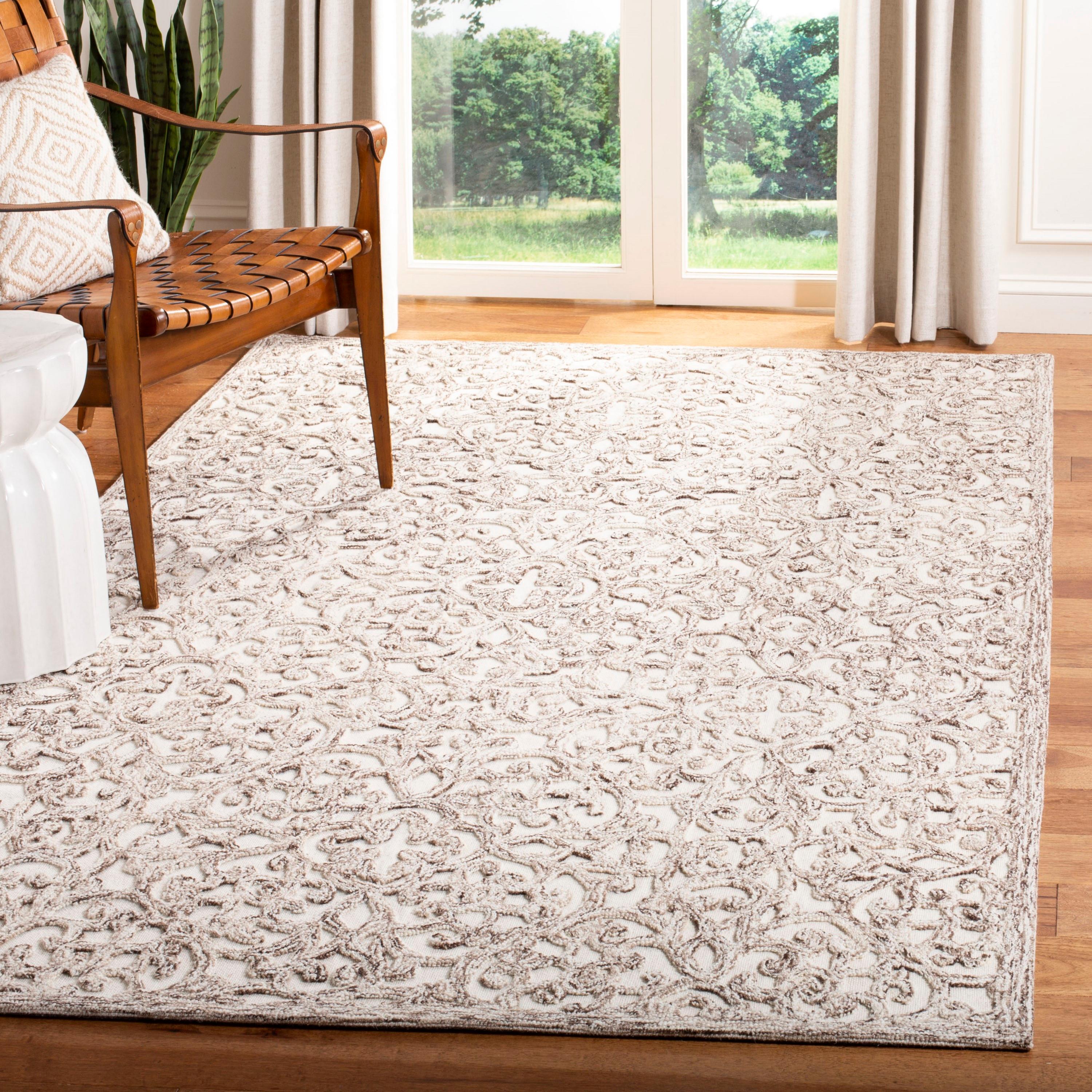 Trace TRC103 Hand Tufted Area Rug - Brown/Ivory - 8'x10' - Safavieh.