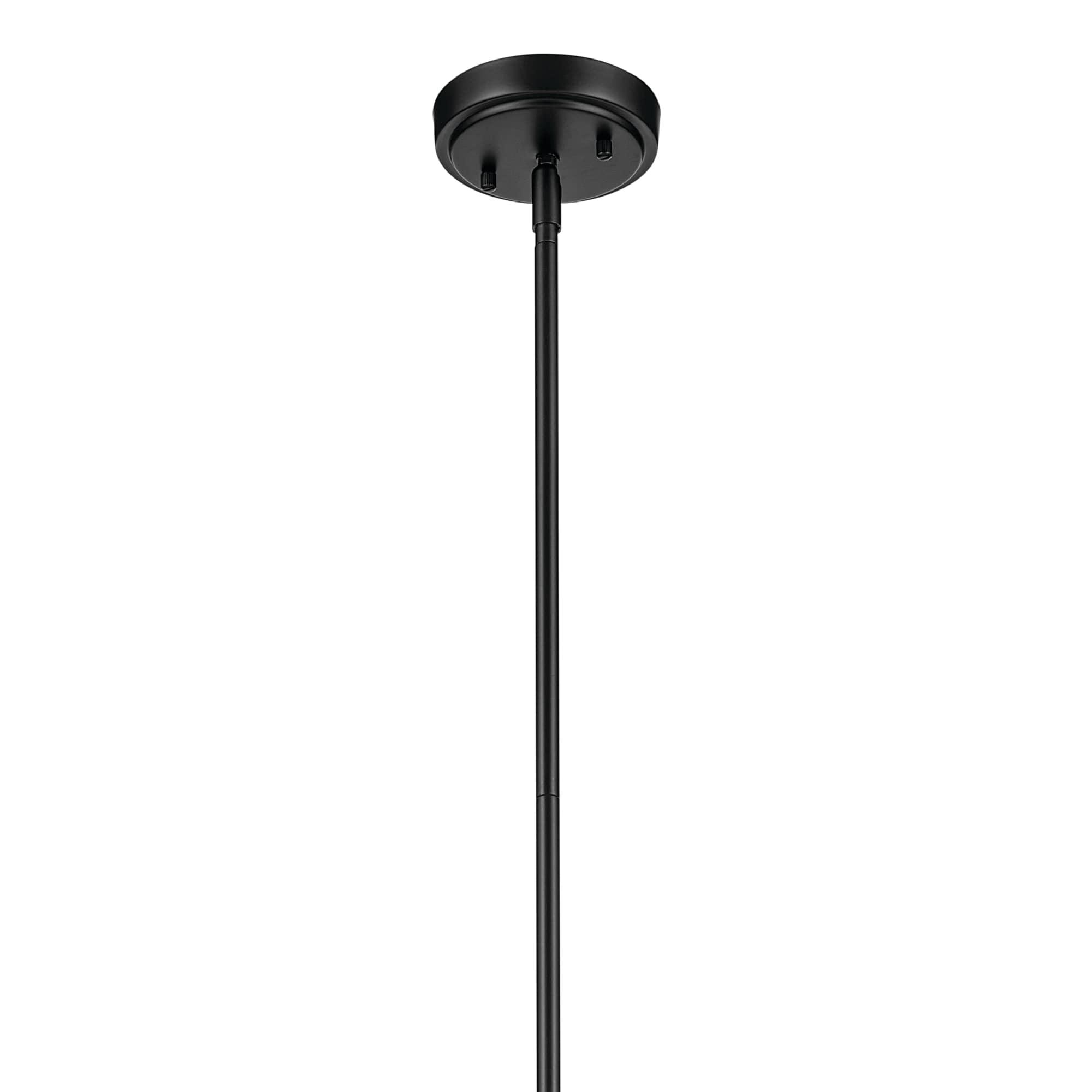 Black Bell Pendant with Clear Seeded Glass Shade