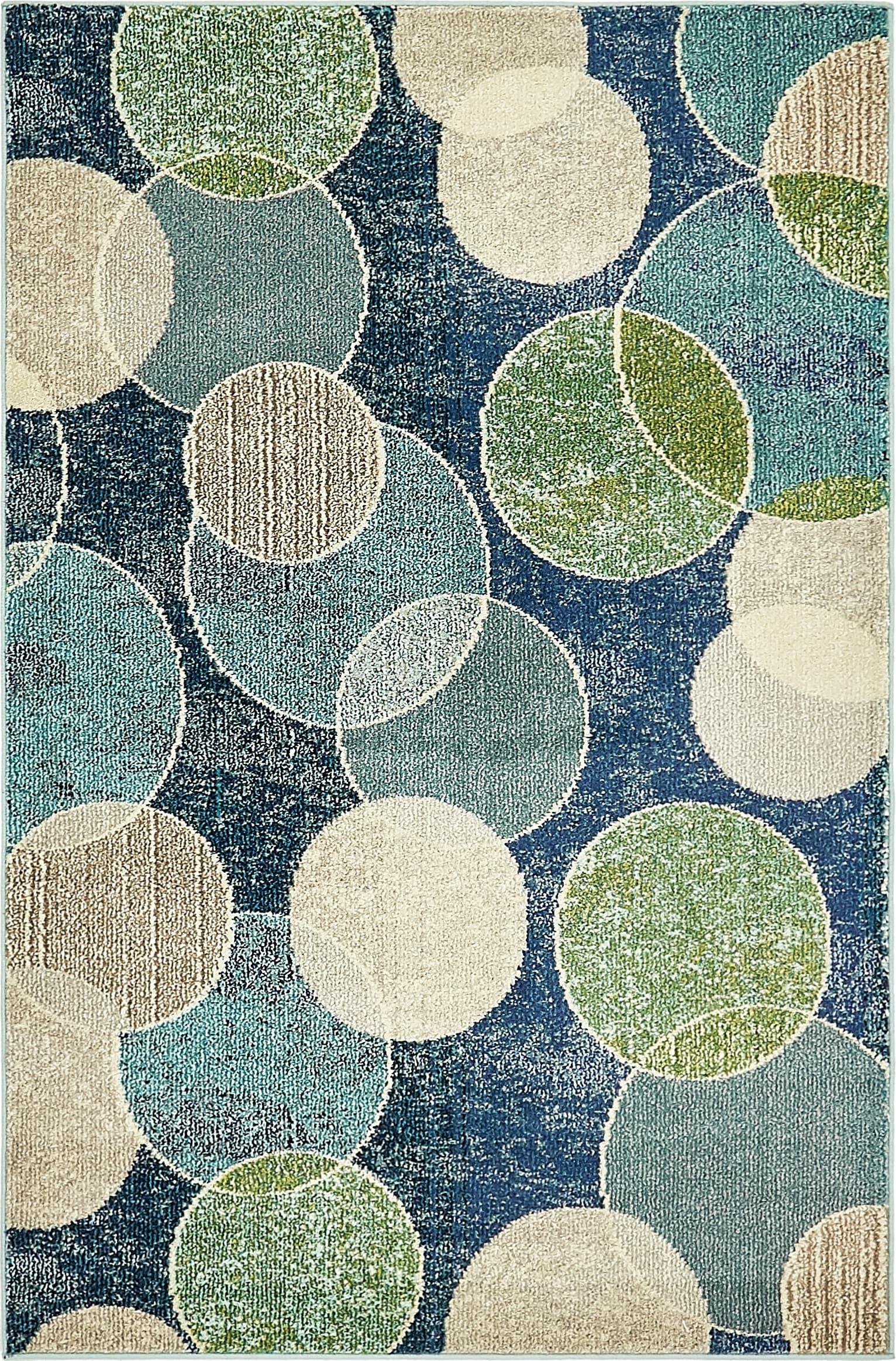 Unique Loom 4' 1 x 6' 1 Navy Blue Chromatic Seaside Area Rug