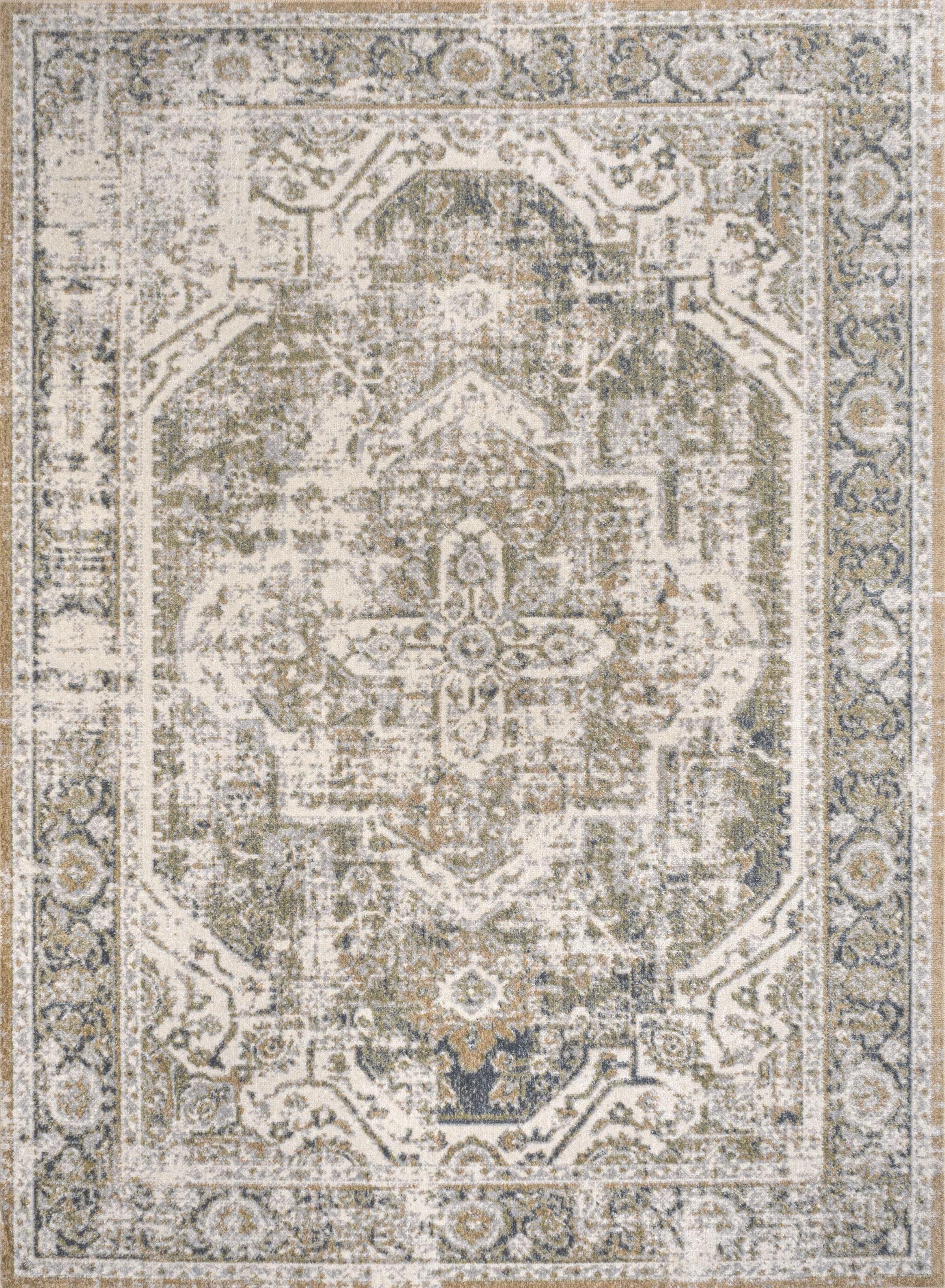 JONATHAN Y Keesha Bold Distressed Medallion Low-Pile Machine-Washable Indoor Area Rug