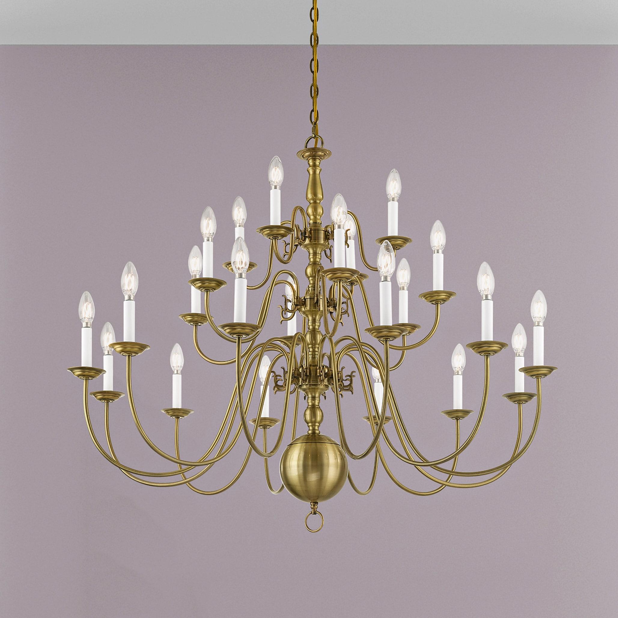 Livex Lighting Williamsburgh 22 - Light Chandelier in  Antique Brass