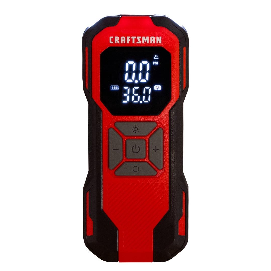 CRAFTSMAN Tire Inflator Portable Air Compressor, Cordless Mini Air Pump for Car Tires with Digital Tire Pressure Gauge, 6000mAh Battery Powered Air Pump, Max Pressure 150 PSI, 12V DC Corded