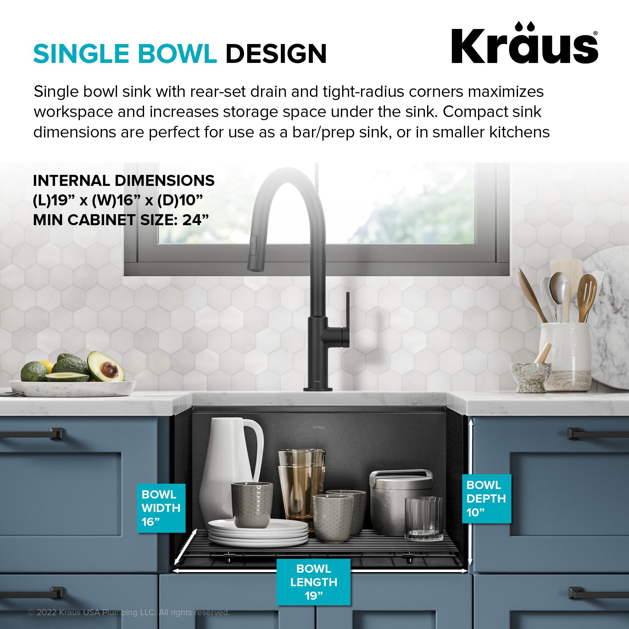 KRAUS Kore 21 Undermount Workstation 16 Gauge Black Stainless Steel Single Bowl Kitchen Sink in PVD Gunmetal Finish with Accessories