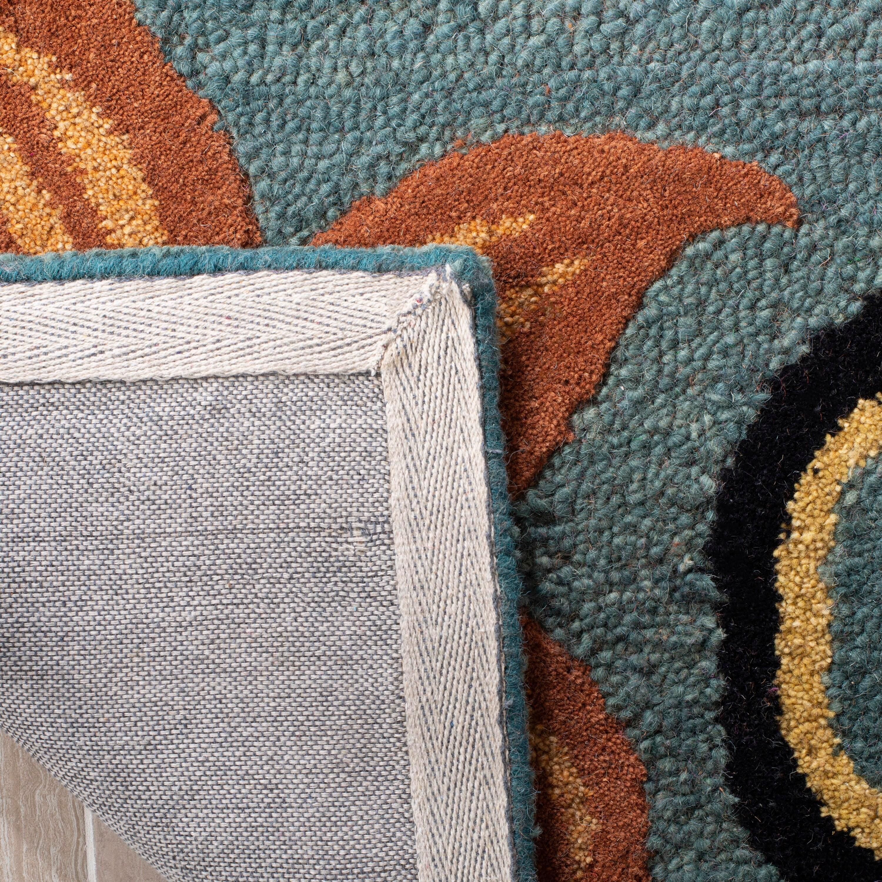 Blossom BLM679 Hand Hooked Accent Rug - Blue/Multi - 2'6"x4' - Safavieh.