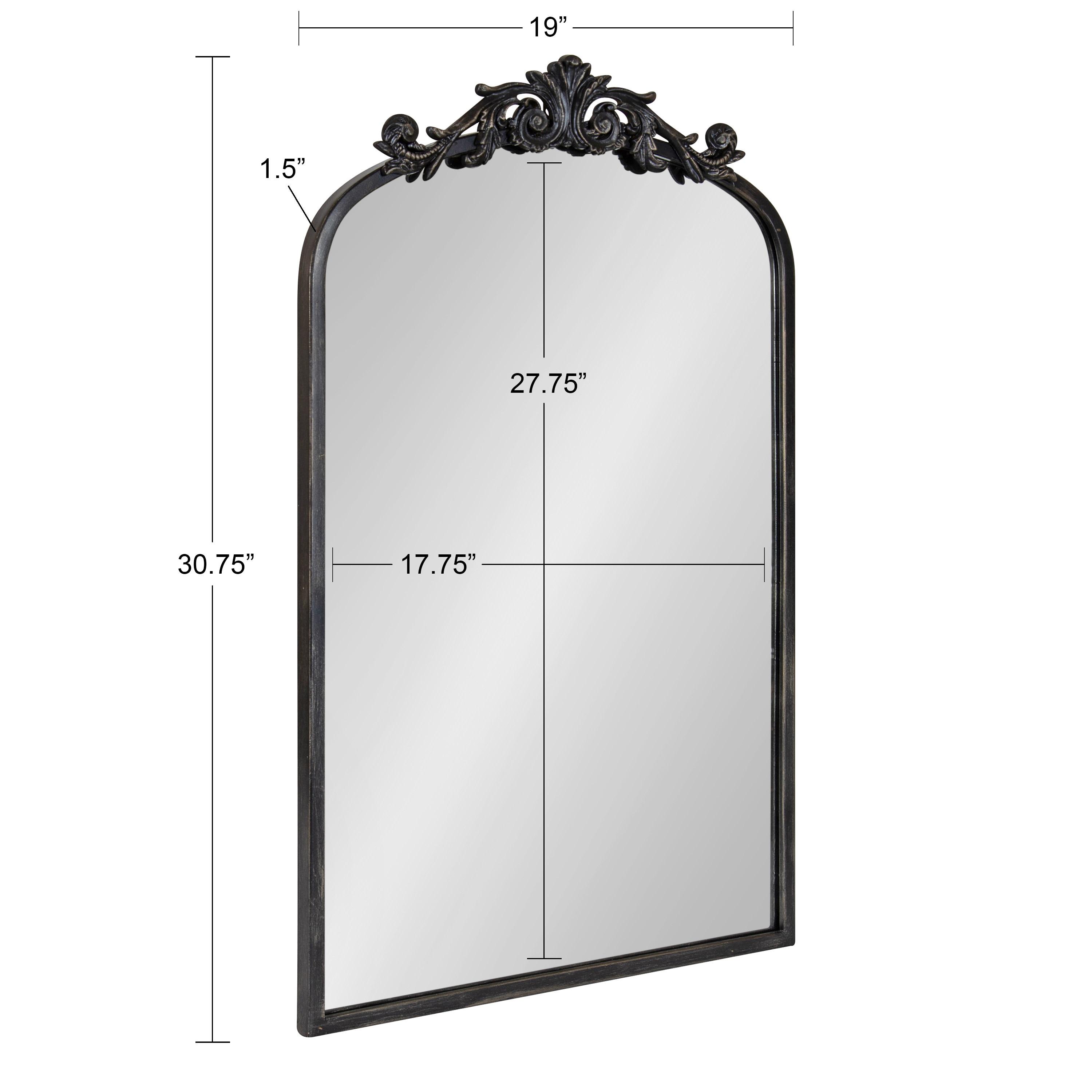 19" x 30.7" Arendahl Traditional Arch Decorative Wall Mirror Black - Kate & Laurel All Things Decor: Elegant Metal Frame
