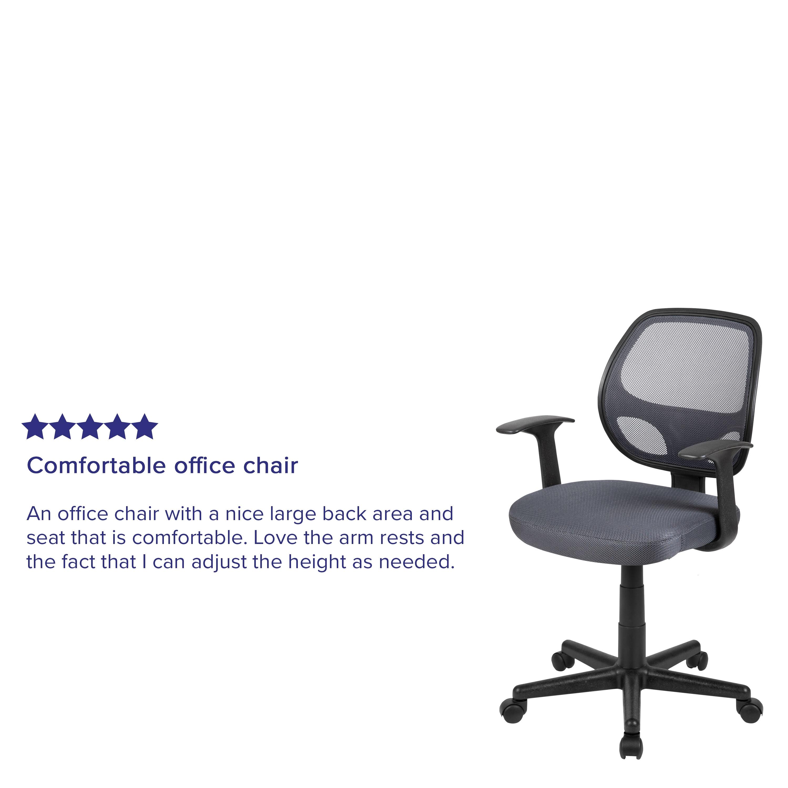Mid-Back Mesh Swivel Ergonomic Task Office Chair - Arms