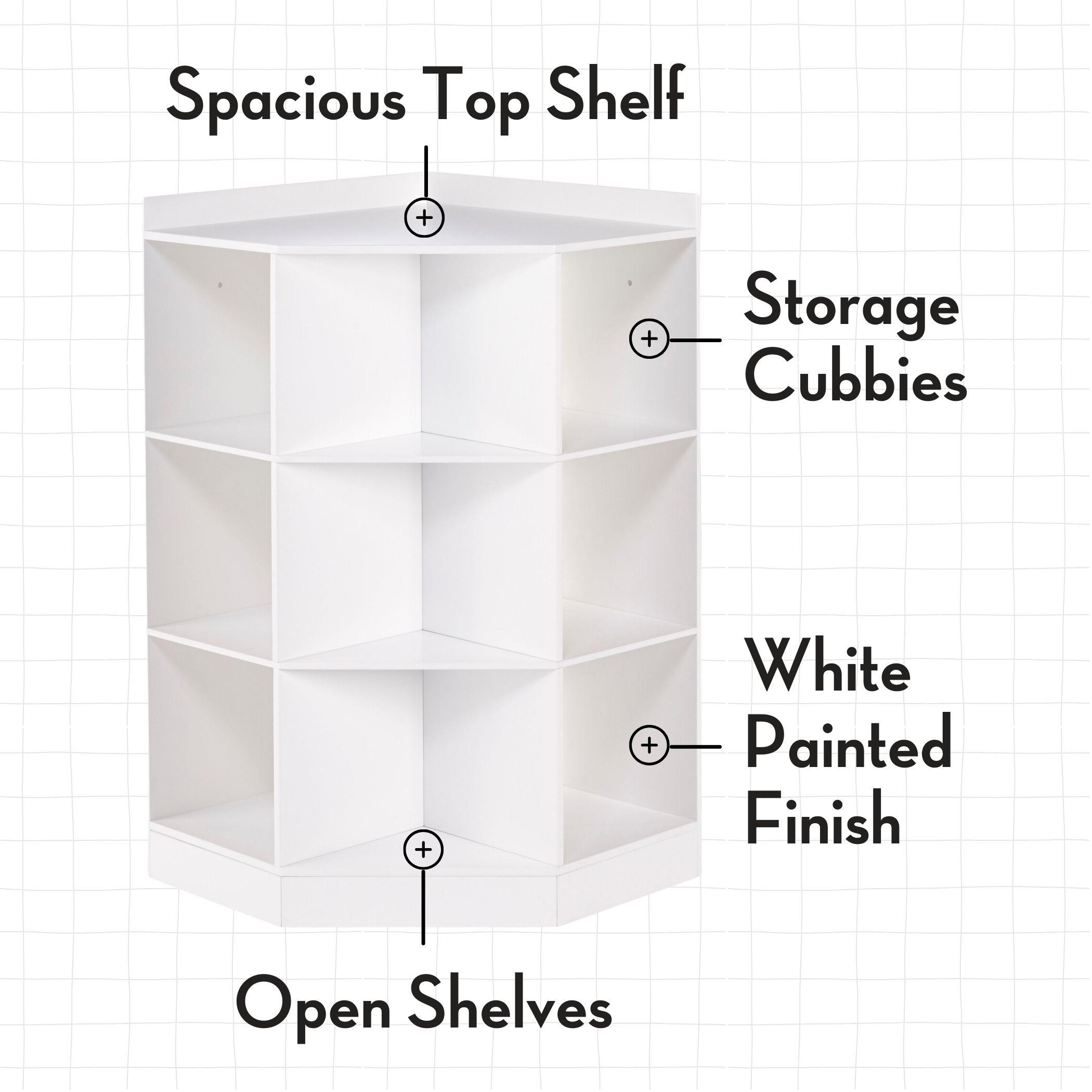 RiverRidge Kids Playroom Toy Organizer and Bookcase with 3 Cubbies and 2 Veggie Storage Bins